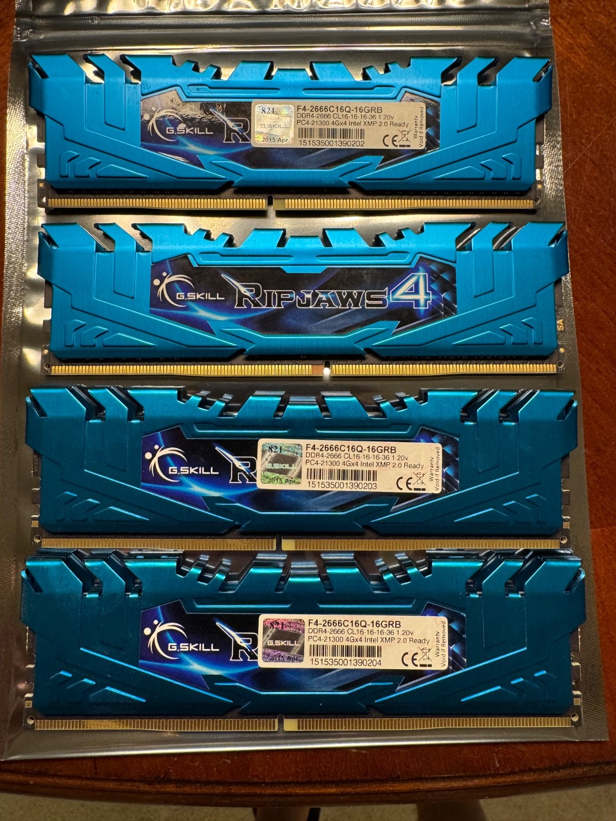 G.SKILL Ripjaws 4 16GB (4×4GB) DDR4-2666 Quad Channel Kit — F4-2666C16Q-16GRB G.SKILL Ripjaws 4 16GB (4×4GB) DDR4-2666 Quad Channel Kit — F4-2666C16Q-16GRB