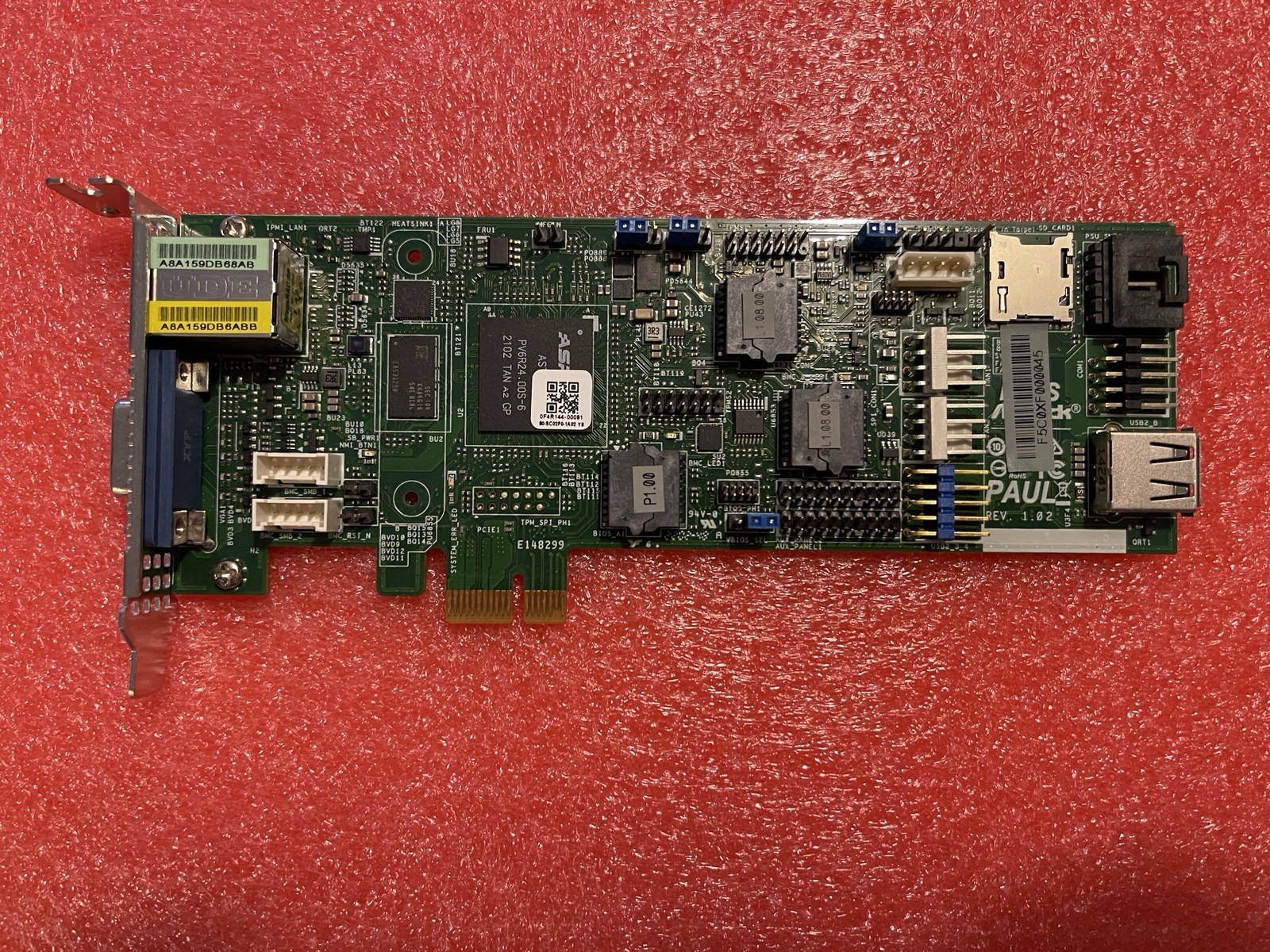 Asrock Rack Server Riser Card PAUL Low-profile PCIe IPMI Management Controller Asrock Rack Server Riser Card PAUL Low-profile PCIe IPMI Management Controller