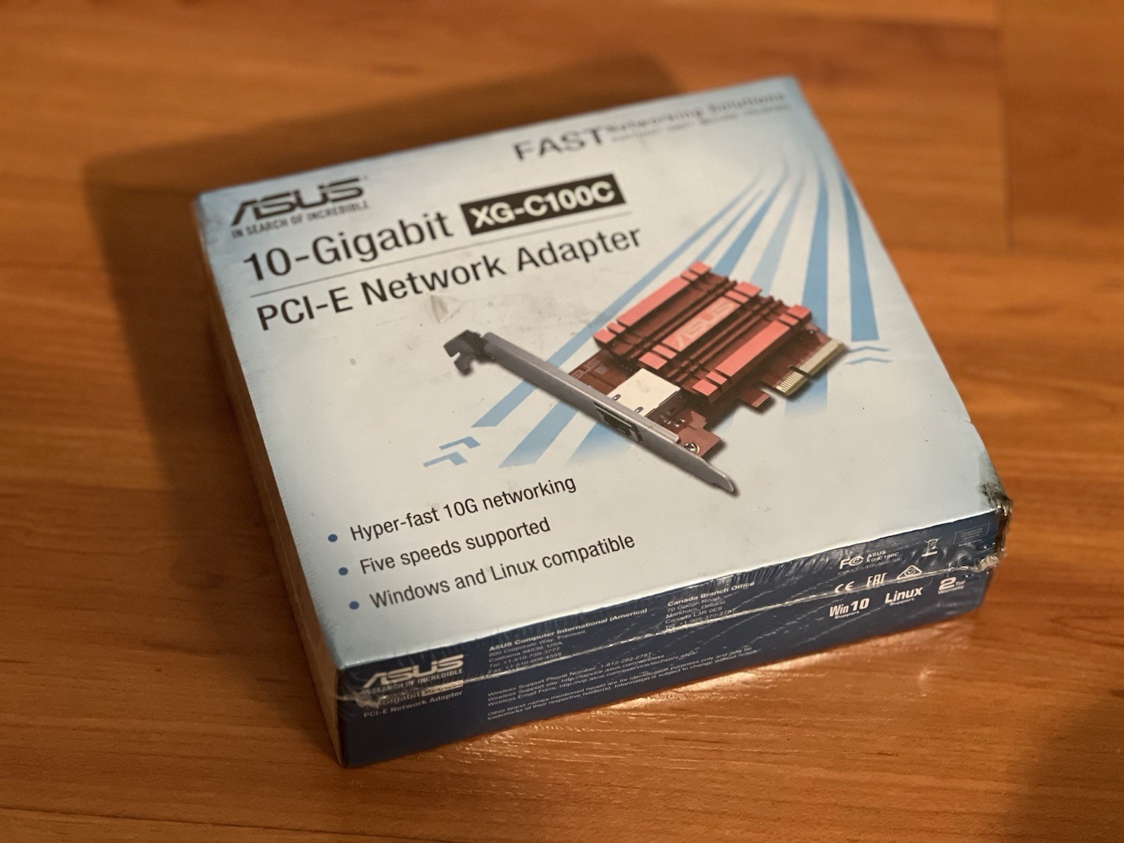 ASUS XG-C100C 10G PCI-E Network Adapter, Hyper-fast, 5 speeds, Brand New ASUS XG-C100C 10G PCI-E Network Adapter, Hyper-fast, 5 speeds, Brand New