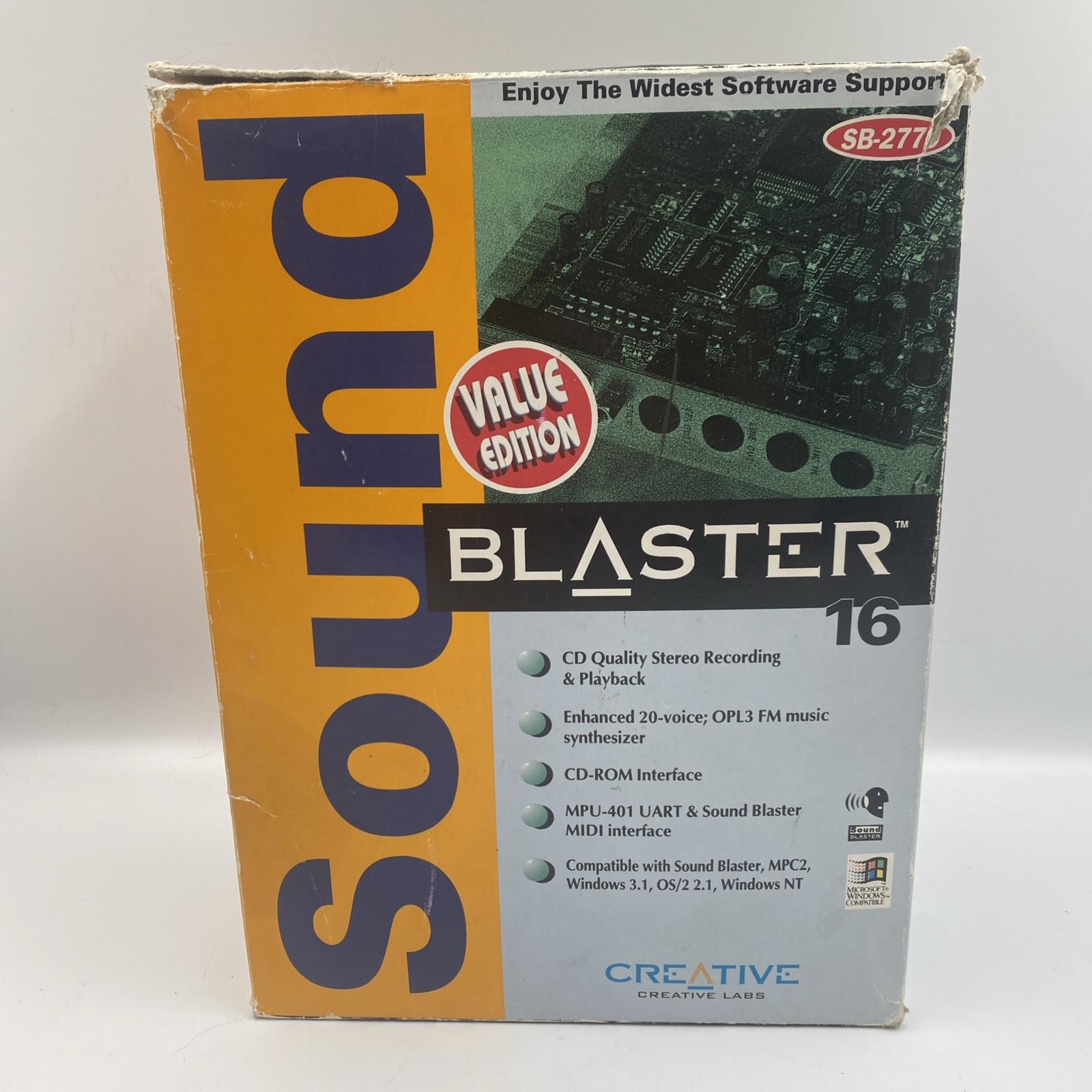 NEW Creative Labs Sound Blaster 16 Value Edition SB-2770 ISA Box Vintage NEW Creative Labs Sound Blaster 16 Value Edition SB-2770 ISA Box Vintage