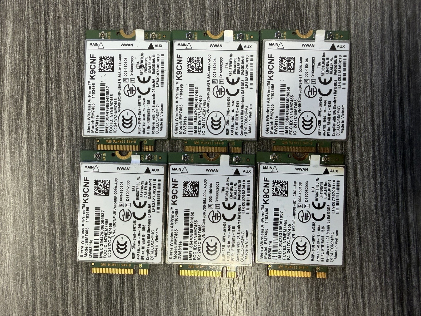 LOT OF 12 Dell OEM Wireless 5811E DW5811e M.2 Broadband Wireless Card K9CNF LOT OF 12 Dell OEM Wireless 5811E DW5811e M.2 Broadband Wireless Card K9CNF