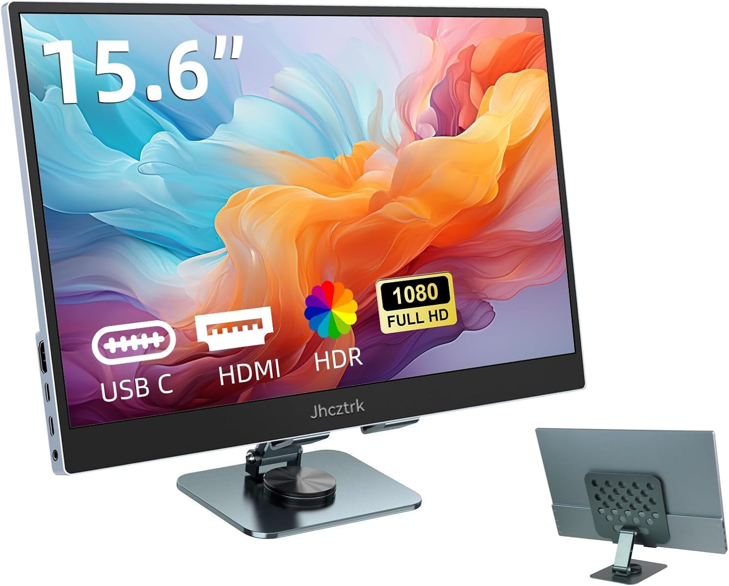 15.6 Inch Portable Monitor, FHD 1080P IPS USB-C Ultra Slim with Stand & Carry Ba