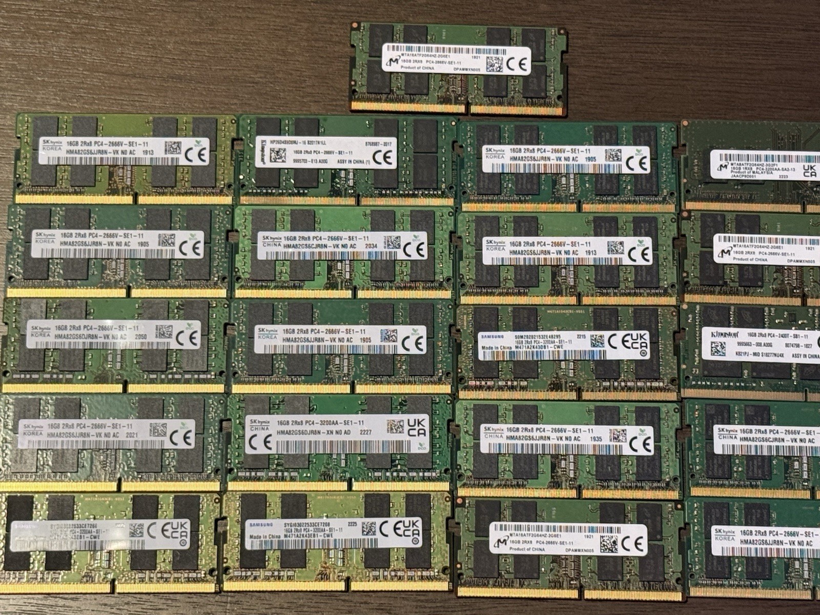 Lot of 568GB  8/16/32GB DDR4/ DDR5 LAPTOP RAM Mixed Brands & Speeds
