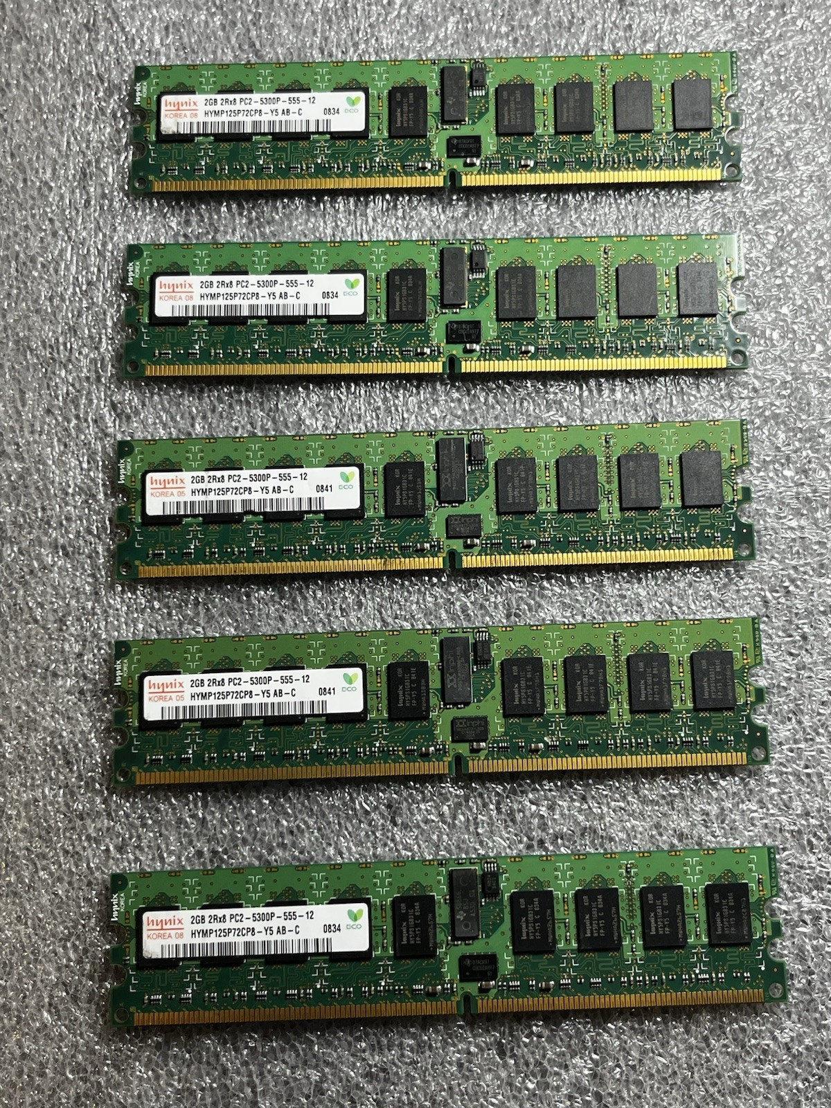 Lot 5 Hynix 2GB DDR2-667 PC2-5300P ECC REG RAM HYMP125P72CP8-Y5 10GB
