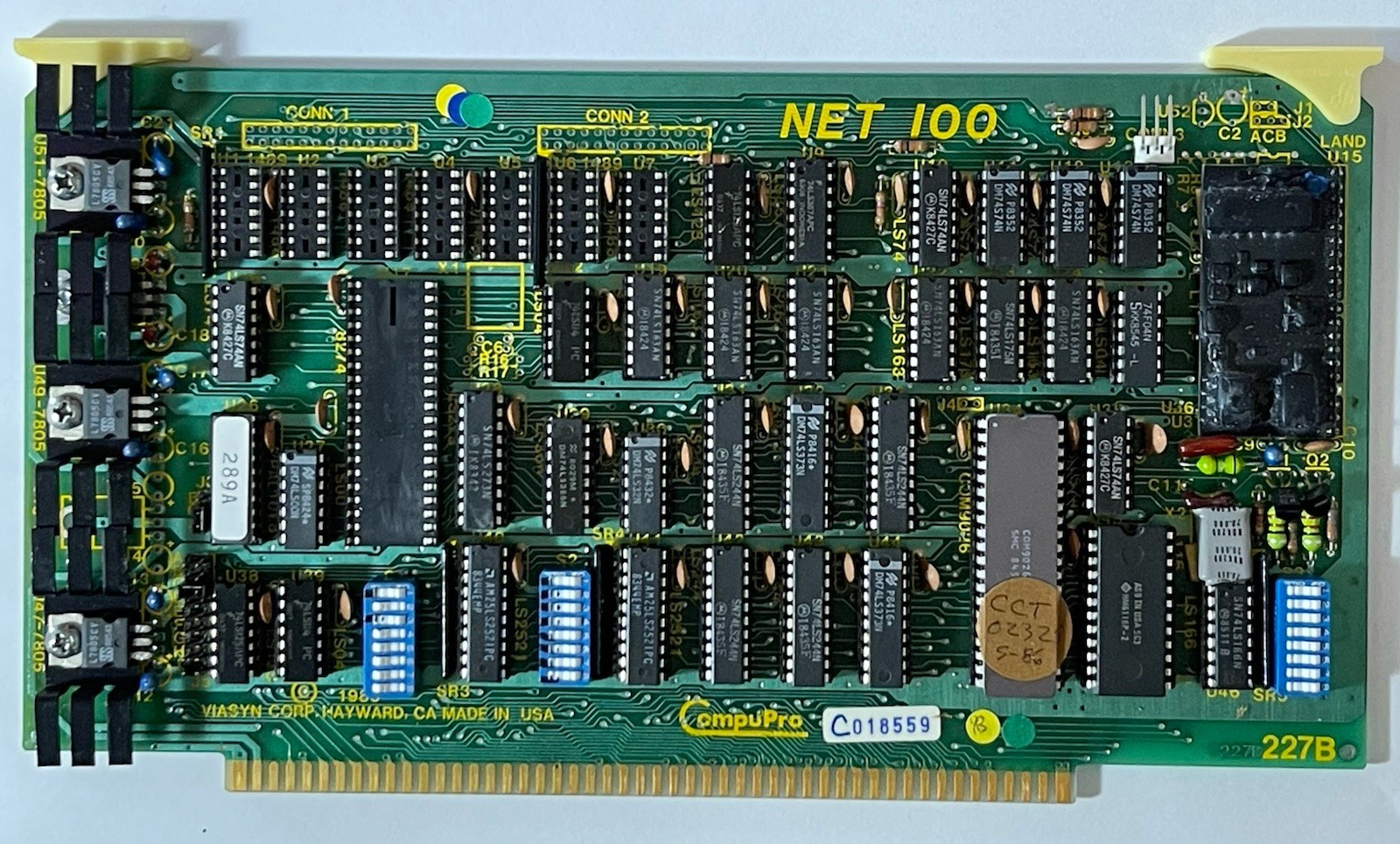 Rare Vintage CompuPro S-100 Viasyn 1985 NET 100 227B Card Board Rare Vintage CompuPro S-100 Viasyn 1985 NET 100 227B Card Board