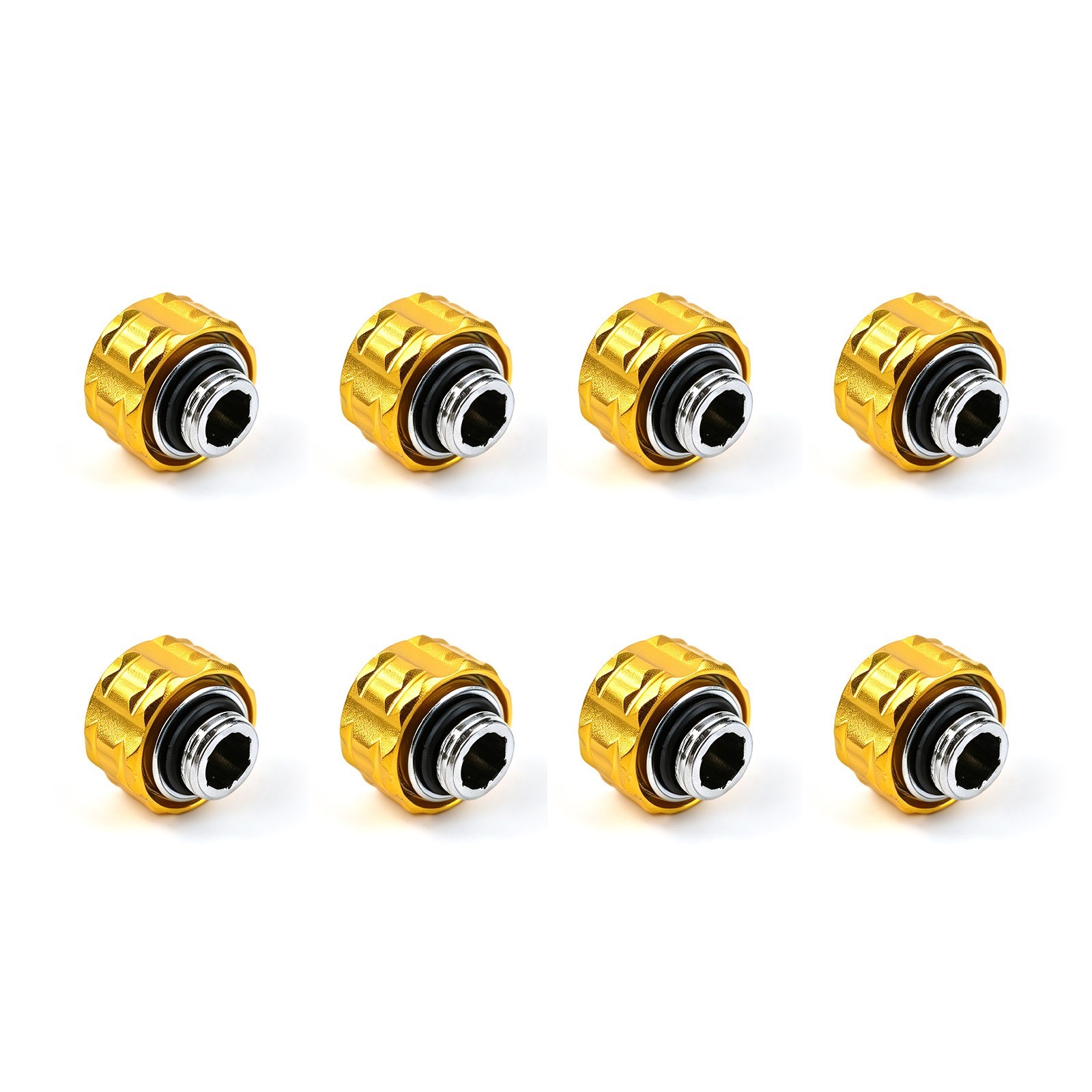 8PCS G1/4 Male 14mm Hard Tube Compression Fitting Gold PC Water Cooling 8PCS G1/4 Male 14mm Hard Tube Compression Fitting Gold PC Water Cooling