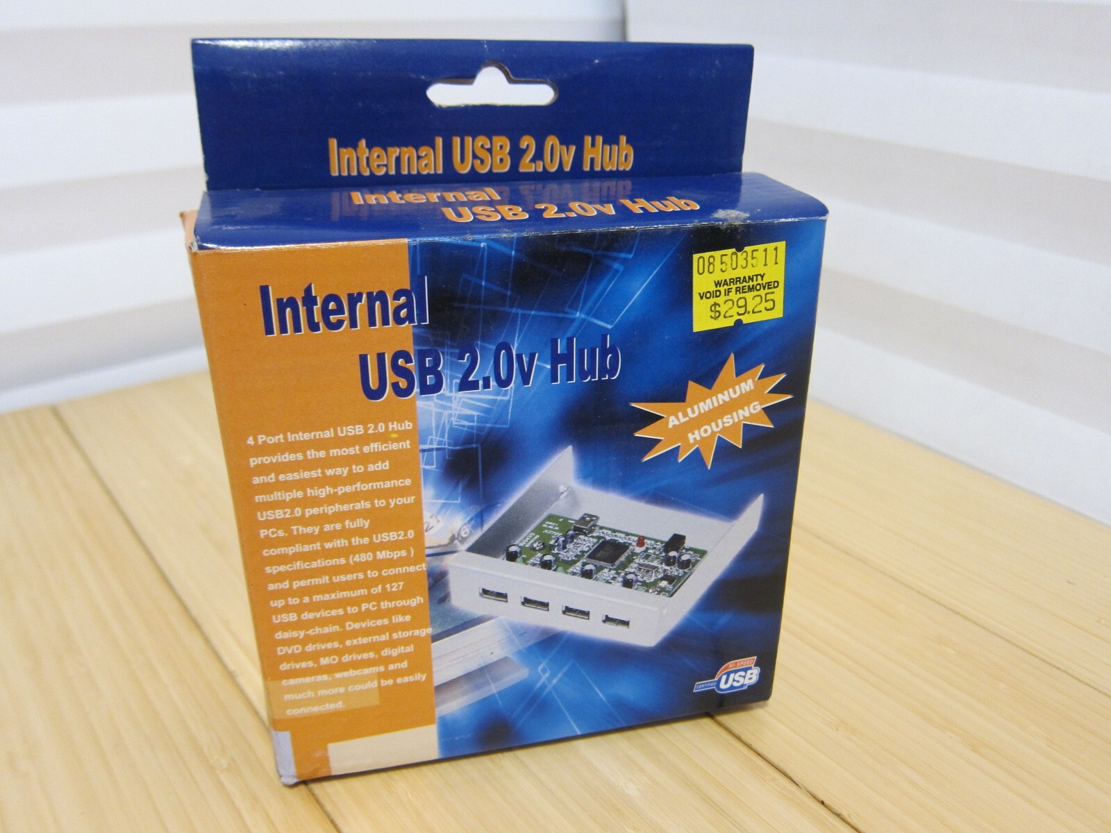 Vintage Aluminum Internal PC Case USB 2.0 4 Port Hub