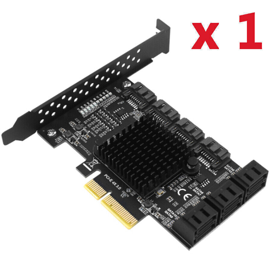 PCIe X4 SATA Card 10 Port 6Gbps SATA 3.0 PCIe Card  Built-in Adapter Converter