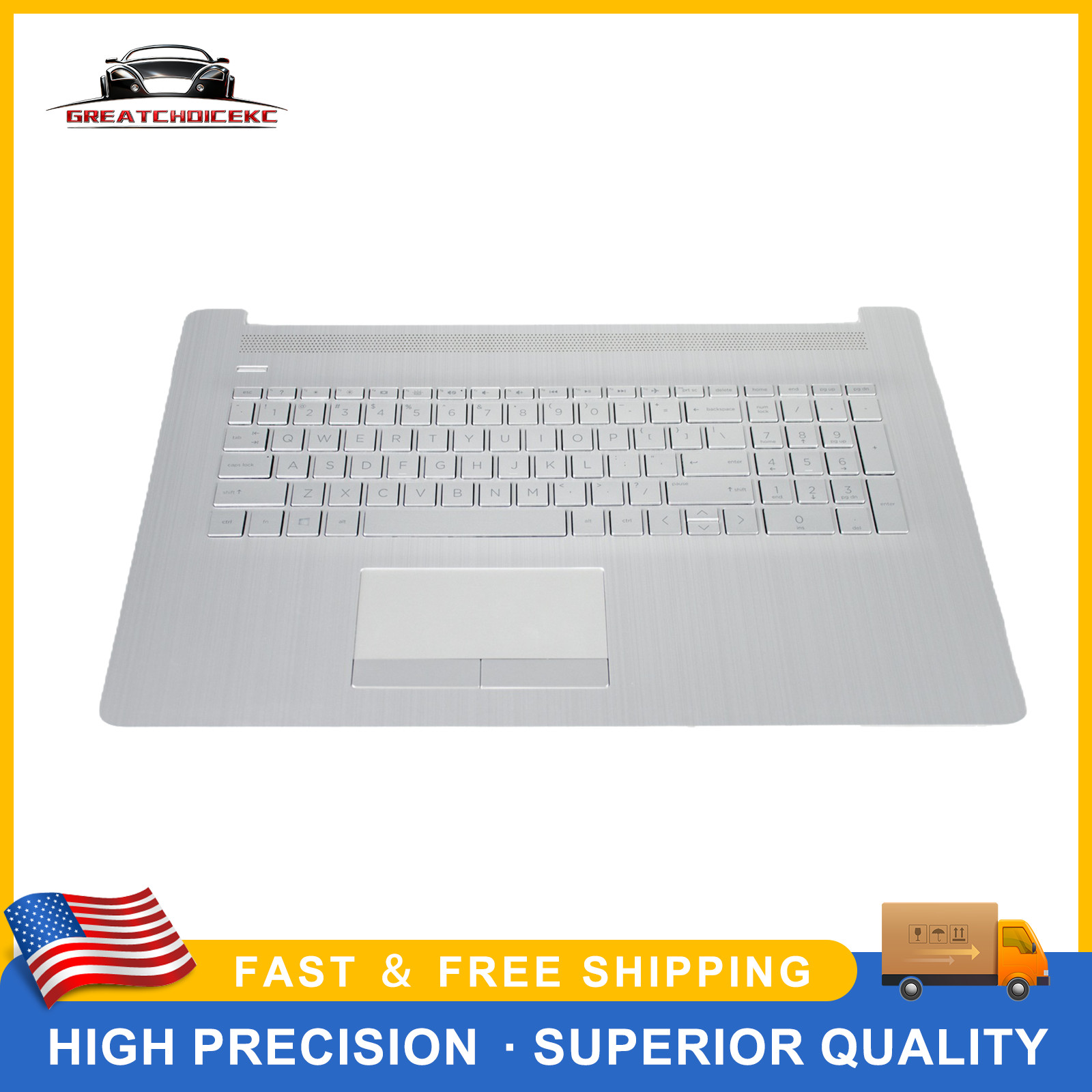 L92783-001 NEW Silver Palmrest Backlit Keyboard Touchpad for HP 17-BY 17-CA L92783-001 NEW Silver Palmrest Backlit Keyboard Touchpad for HP 17-BY 17-CA