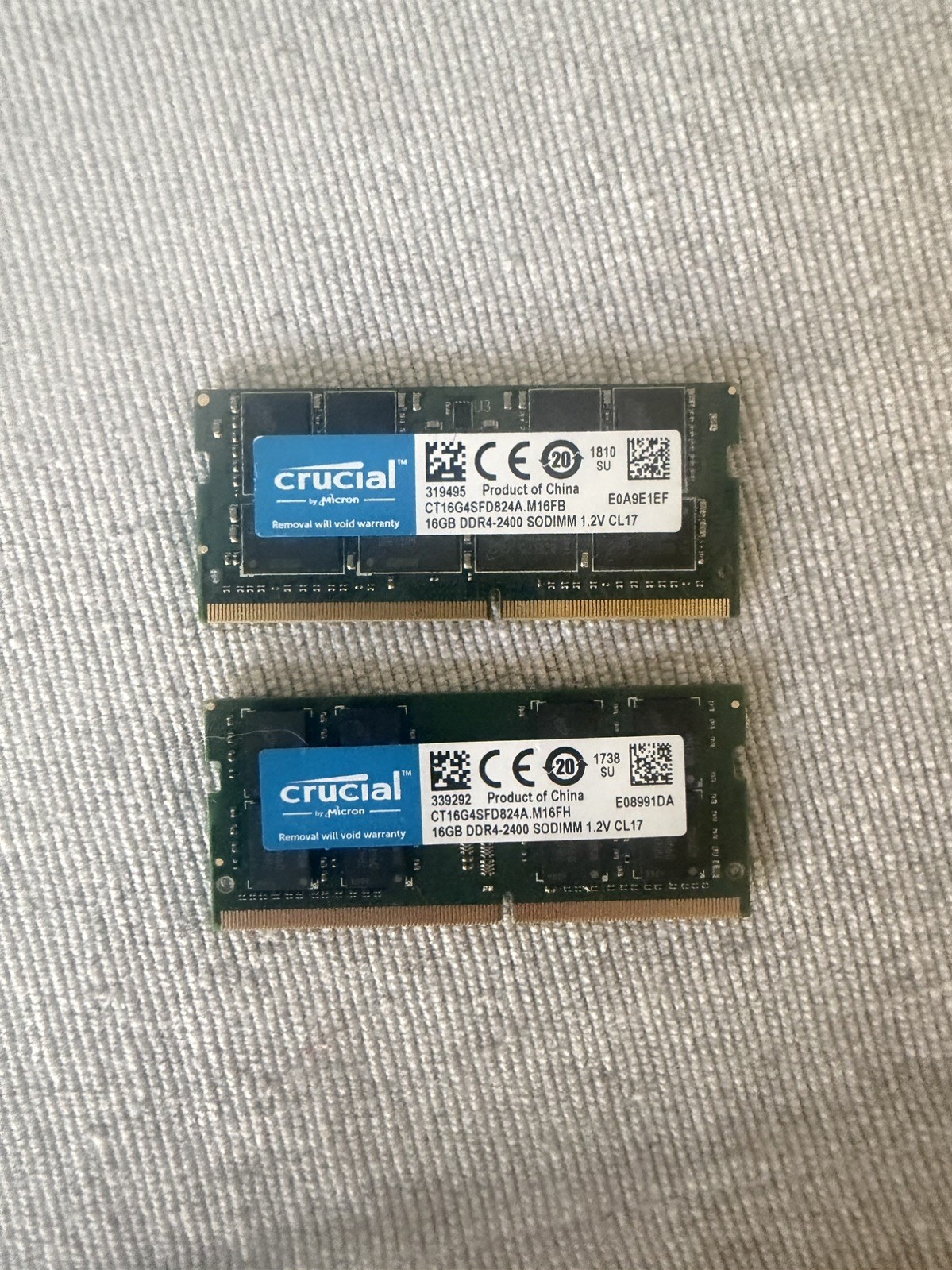 32GB 16GBx2 Crucial Micron CT16G4SFD824A.C16FP PC4 DDR4-2400 RAM 32GB 16GBx2 Crucial Micron CT16G4SFD824A.C16FP PC4 DDR4-2400 RAM