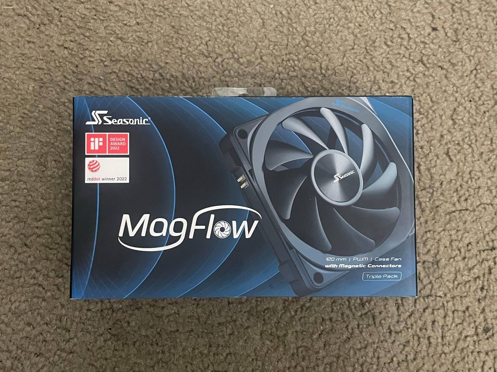 SeaSonic MagFlow 120mm 3-Fan Kit - PWM Cooling Fans Expansion Pack Black
