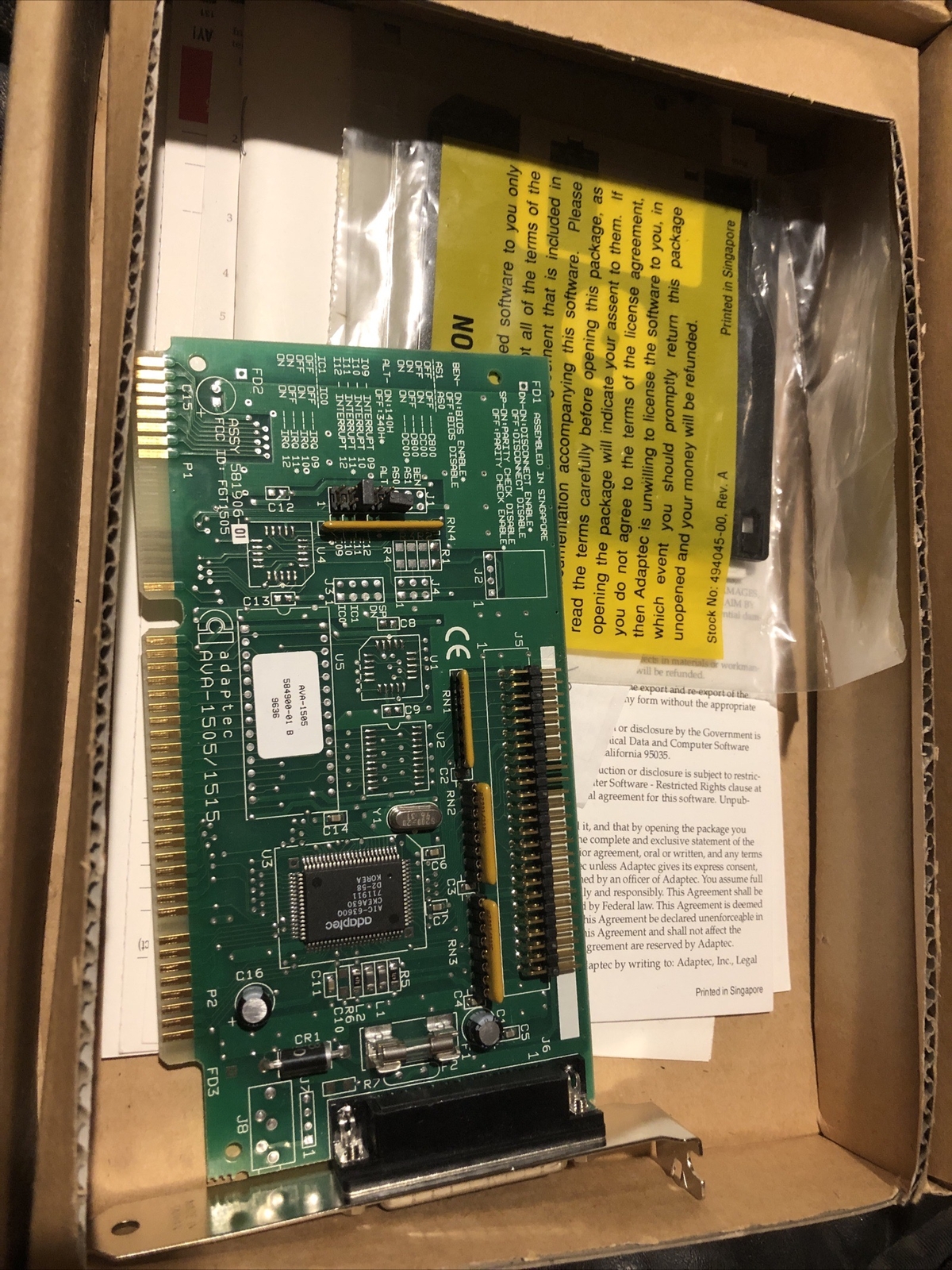 AVA-1505/1515 ISA SCSI 16 bit ADAPTEC Controller 25 & 50 Pin AVA-1515 5846-01 AVA-1505/1515 ISA SCSI 16 bit ADAPTEC Controller 25 & 50 Pin AVA-1515 5846-01