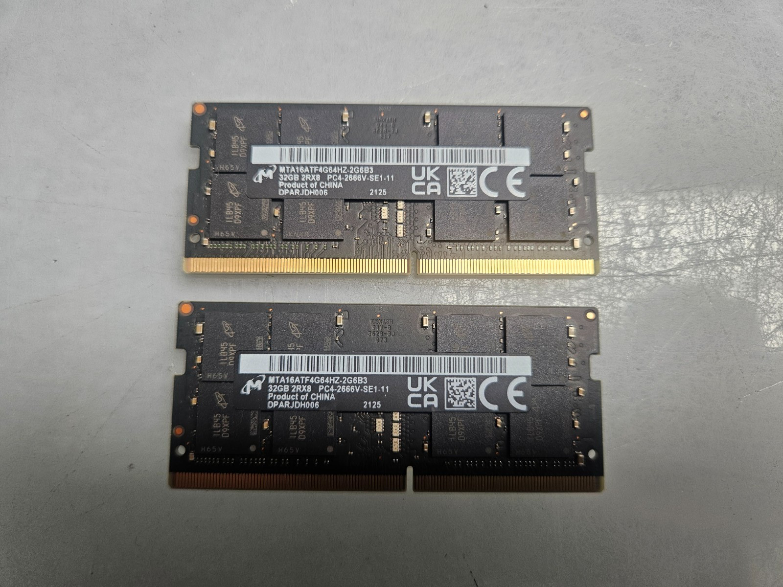 64GB (32GBX2) Micron MTA16ATF4G64HZ-2G6B3 PC4-2666V SODIMM Memory 64GB (32GBX2) Micron MTA16ATF4G64HZ-2G6B3 PC4-2666V SODIMM Memory