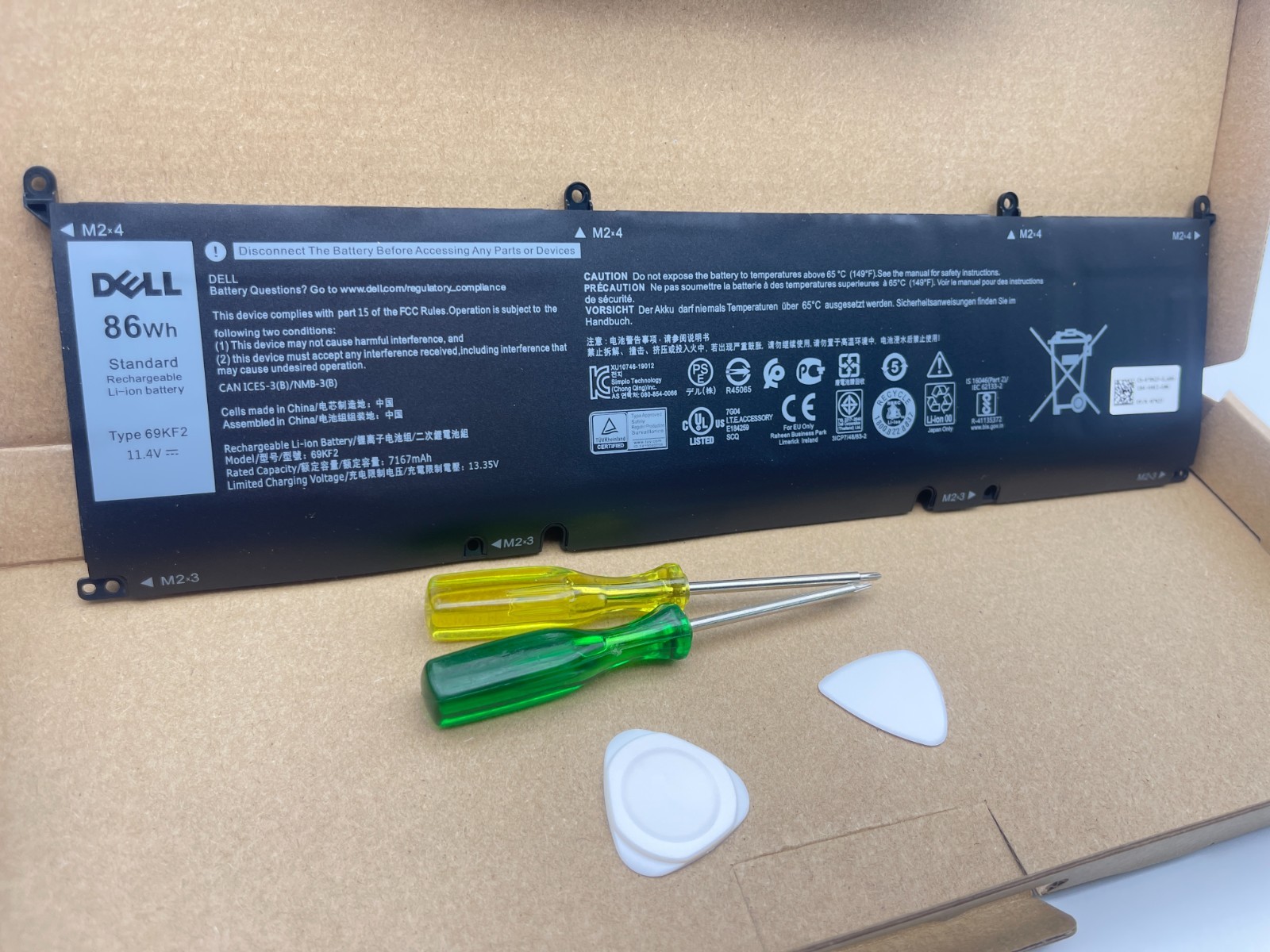 OEM Genuine 86WH 69KF2 Battery For Dell XPS 15 9500 Precision 5550 M59JH M15 M17