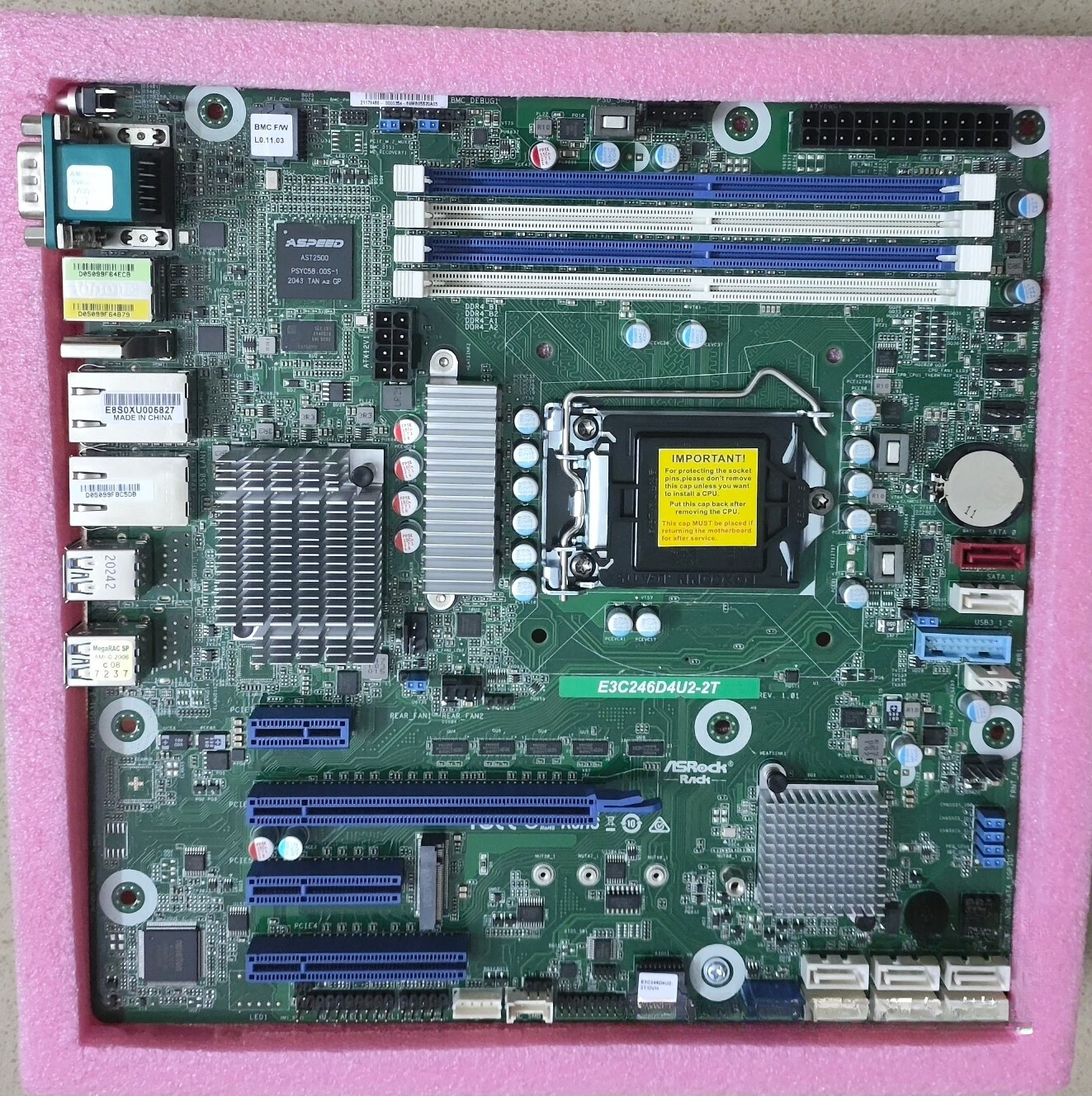 ASRock Rack E3C246D4U2-2T LGA1151 Dual 10GbE DDR4 8xSATA mATX Support Server nas ASRock Rack E3C246D4U2-2T LGA1151 Dual 10GbE DDR4 8xSATA mATX Support Server nas
