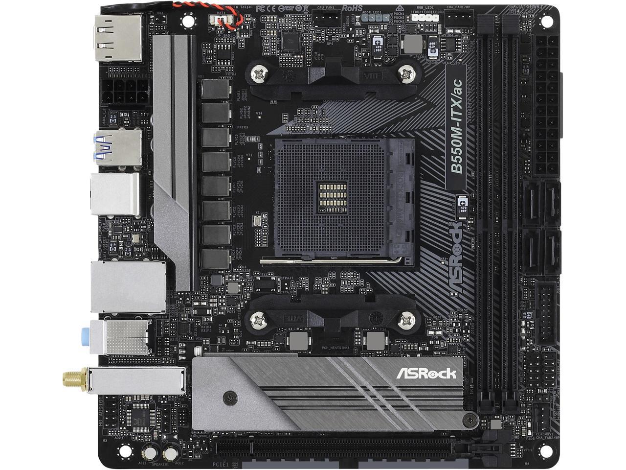 ASRock B550M-ITX/AC AM4 AMD B550 SATA 6Gb/s Mini ITX AMD Motherboard ASRock B550M-ITX/AC AM4 AMD B550 SATA 6Gb/s Mini ITX AMD Motherboard