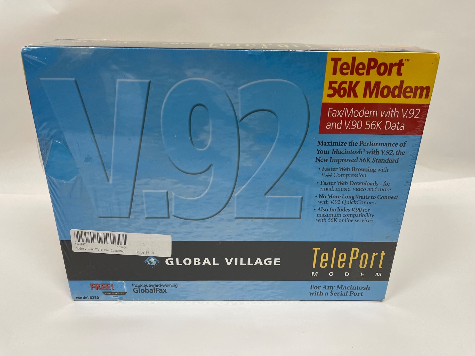VTG Global Village V.92 TelePort 56K Modem for Macintosh Mac with Serial Port VTG Global Village V.92 TelePort 56K Modem for Macintosh Mac with Serial Port