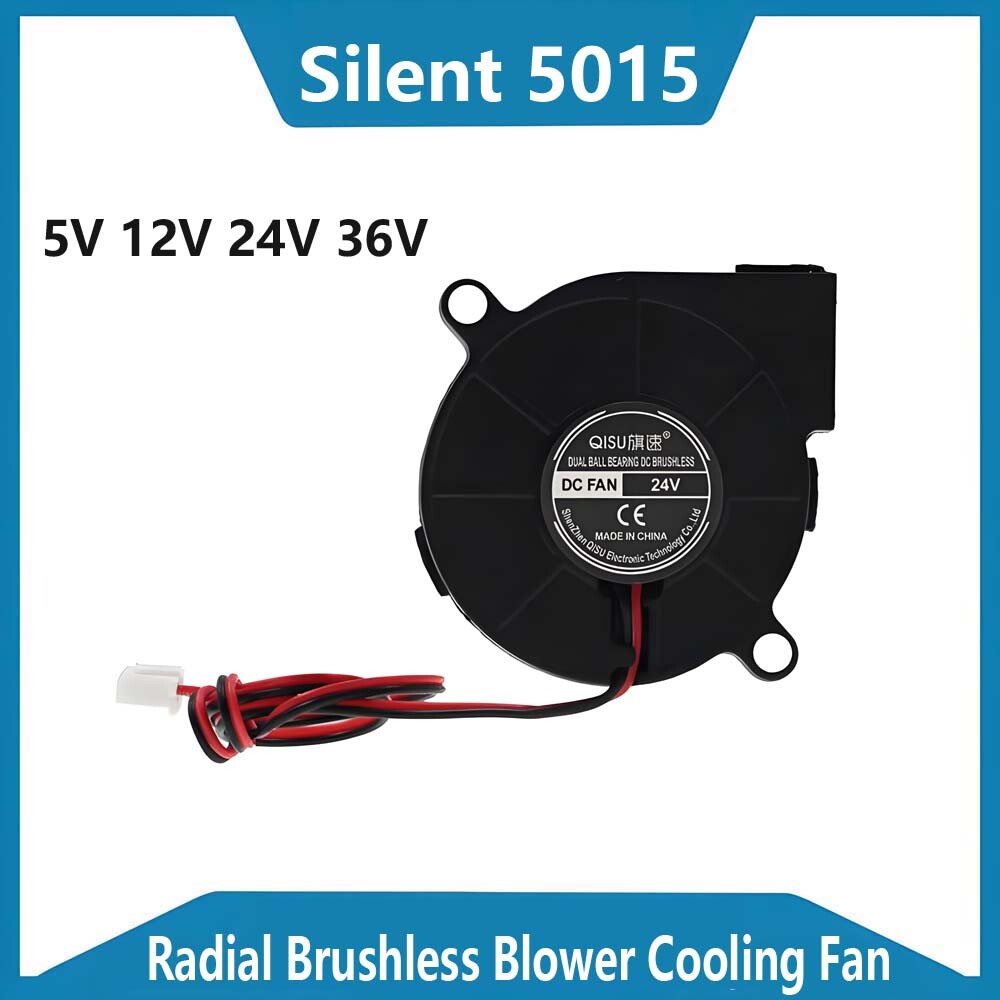 Silent 5015 Radial Brushless Blower Cooling Fan DC 5V 12V 24V 36V For Printer