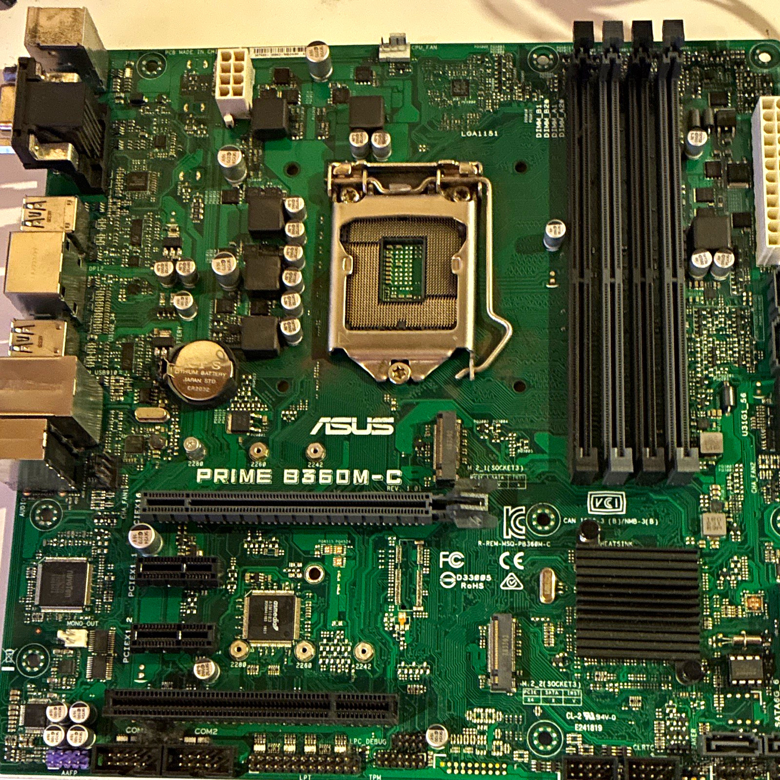 ASUS PRIME B360M-C MicroATX Intel LGA1151 DDR4 HDMI VGA USB RJ-45 Audio ASUS PRIME B360M-C MicroATX Intel LGA1151 DDR4 HDMI VGA USB RJ-45 Audio