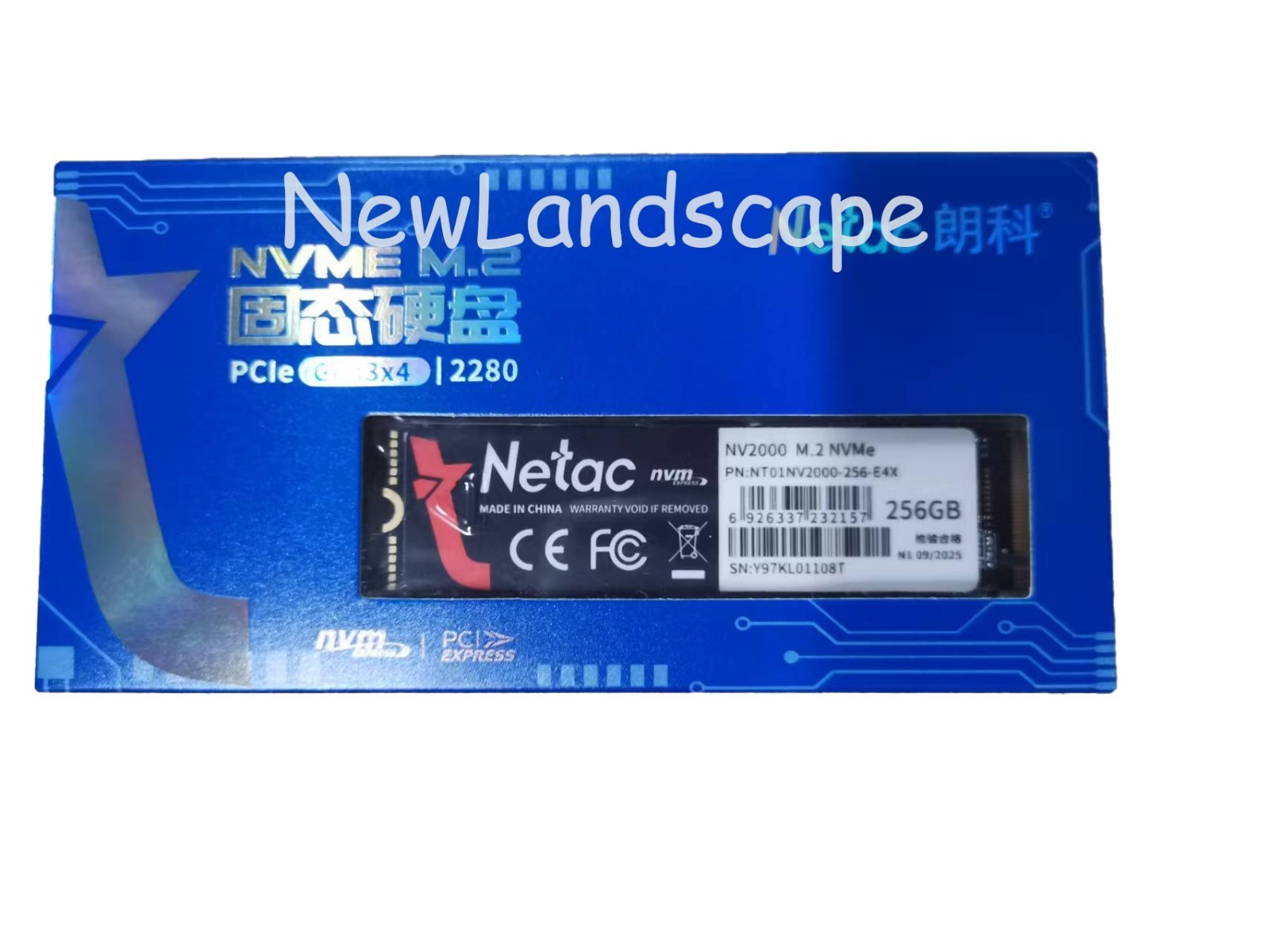 Netac 256GB M.2 2280 NV2000 NVMe PCIe Gen3X4 HDD NT01NV2000-256-E4X Netac 256GB M.2 2280 NV2000 NVMe PCIe Gen3X4 HDD NT01NV2000-256-E4X