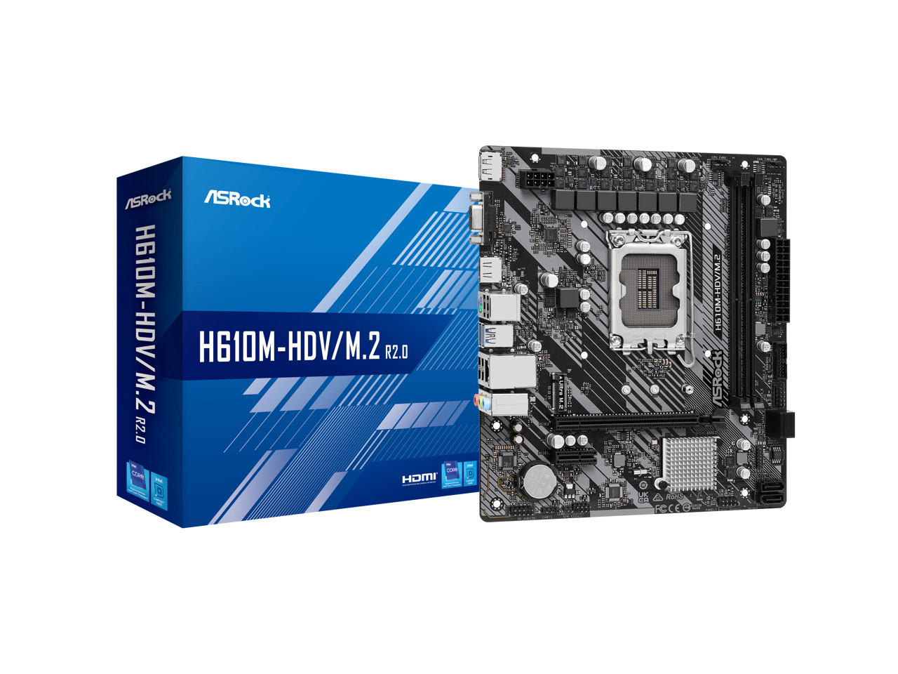 ASRock Intel H610 LGA 1700 Micro ATX DDR4 Motherboard ASRock Intel H610 LGA 1700 Micro ATX DDR4 Motherboard