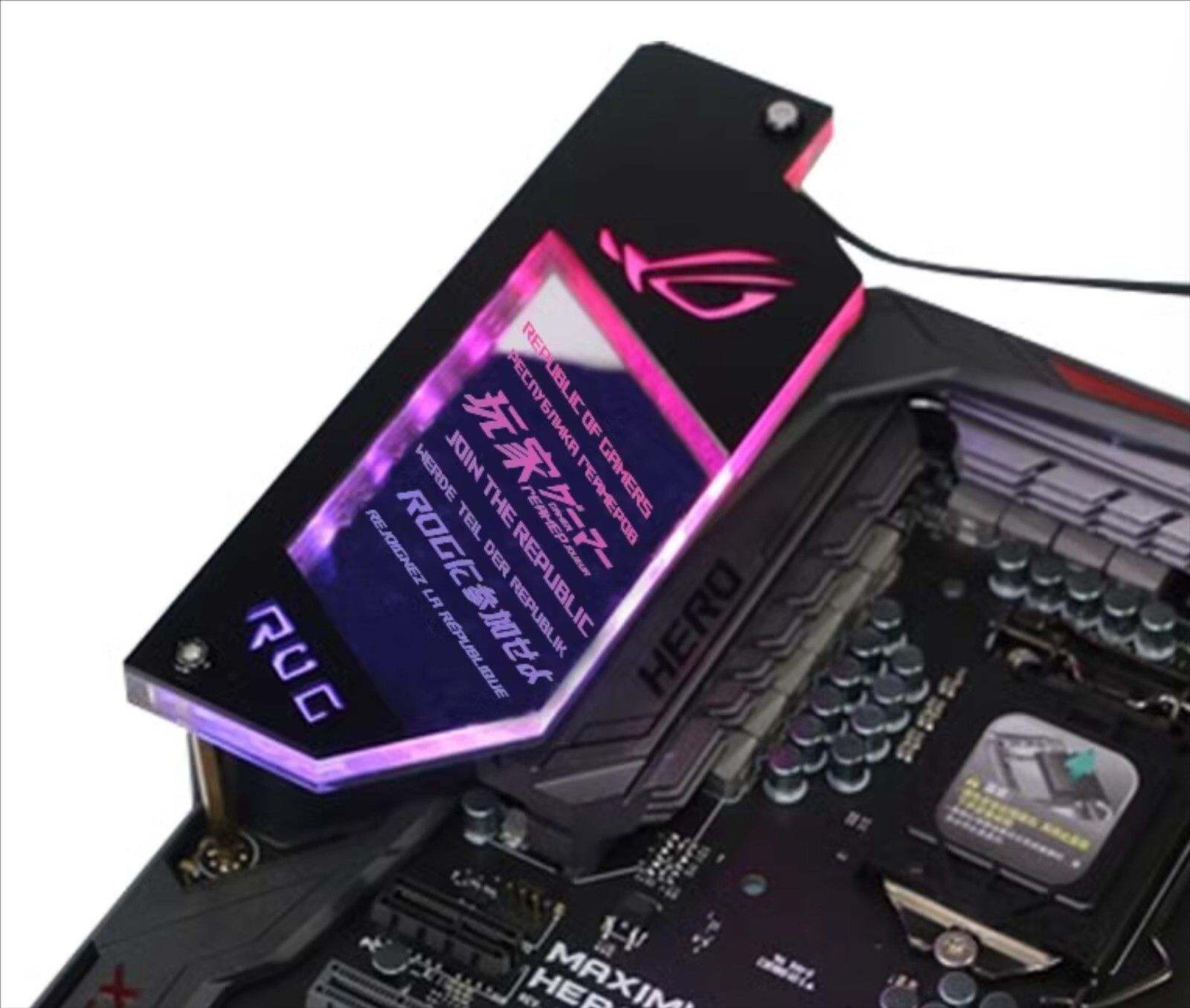 Custom theme ROG/MSI Motherboard IO mosfit 5V AURA ARGB Acrylic cover plate Custom theme ROG/MSI Motherboard IO mosfit 5V AURA ARGB Acrylic cover plate
