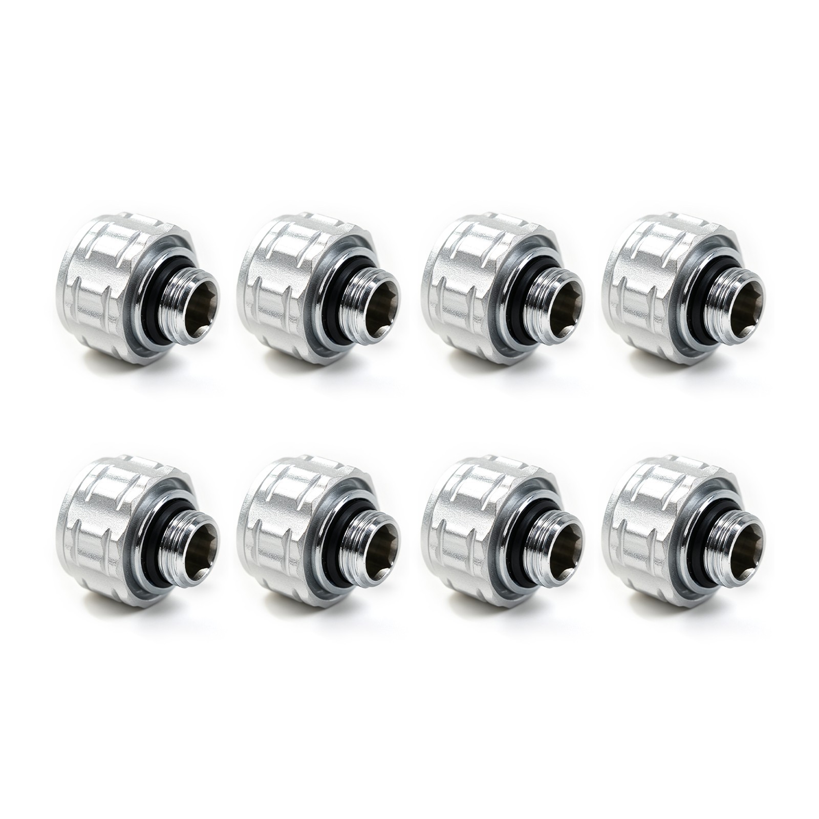 8PCS G1/4 Male 14mm Hard Tube Compression Fitting Silver PC Water Cooling 8PCS G1/4 Male 14mm Hard Tube Compression Fitting Silver PC Water Cooling