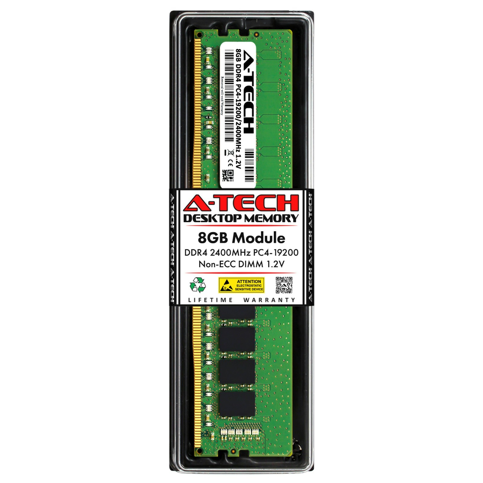 A-Tech 8GB PC4-19200 Desktop DDR4 2400 MHz Non ECC 288-Pin DIMM Memory RAM 1x 8G A-Tech 8GB PC4-19200 Desktop DDR4 2400 MHz Non ECC 288-Pin DIMM Memory RAM 1x 8G
