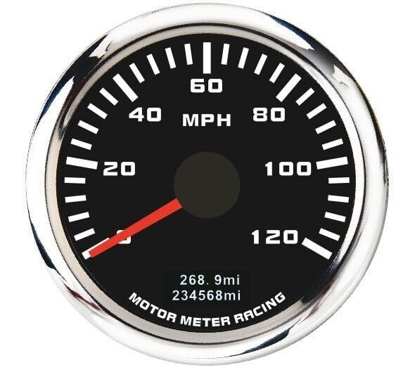 52mm GPS Speedometer Digital Odometer 120 MPH Black Dial LED Waterproof 52mm GPS Speedometer Digital Odometer 120 MPH Black Dial LED Waterproof