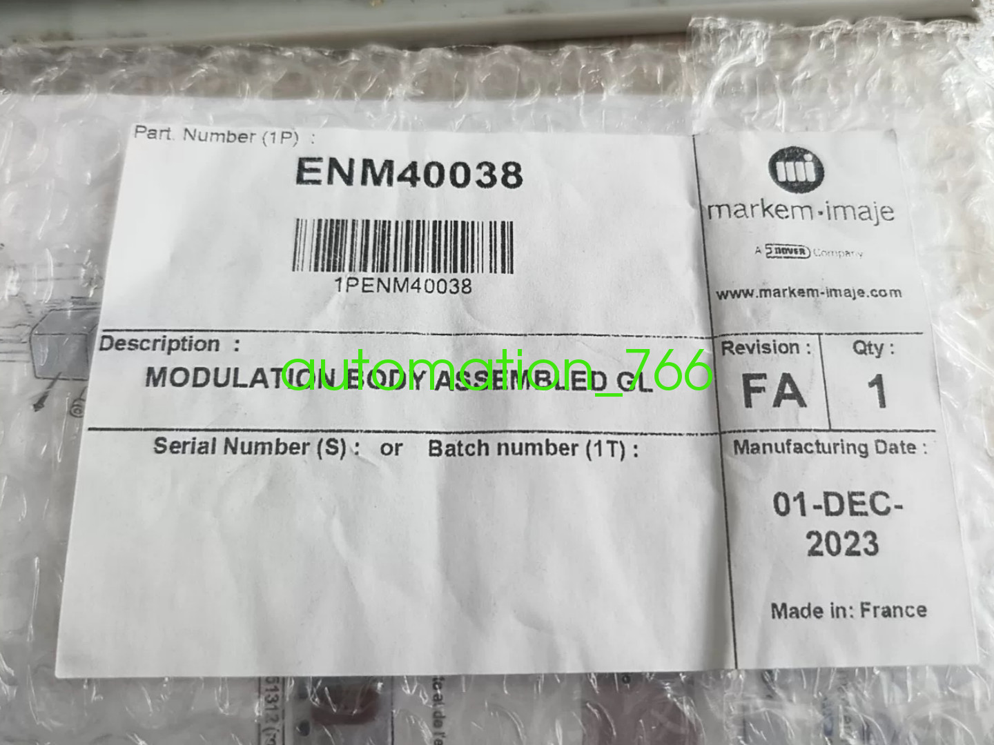 1PC Brand New Markem-imaje ENM40038 Encoder Nozzle Via DHL or Fedex 1PC Brand New Markem-imaje ENM40038 Encoder Nozzle Via DHL or Fedex