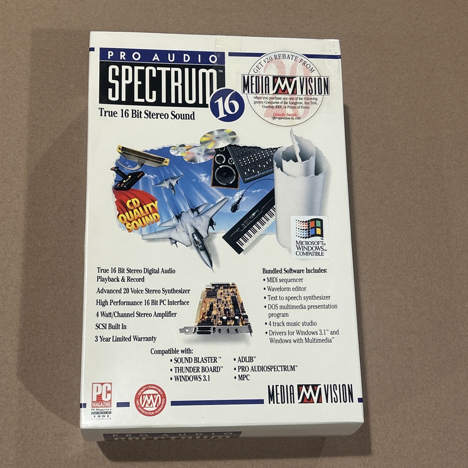 VINTAGE MediaVision Pro Audiospectrum 16 BOX & CARD (ISA) VINTAGE MediaVision Pro Audiospectrum 16 BOX & CARD (ISA)