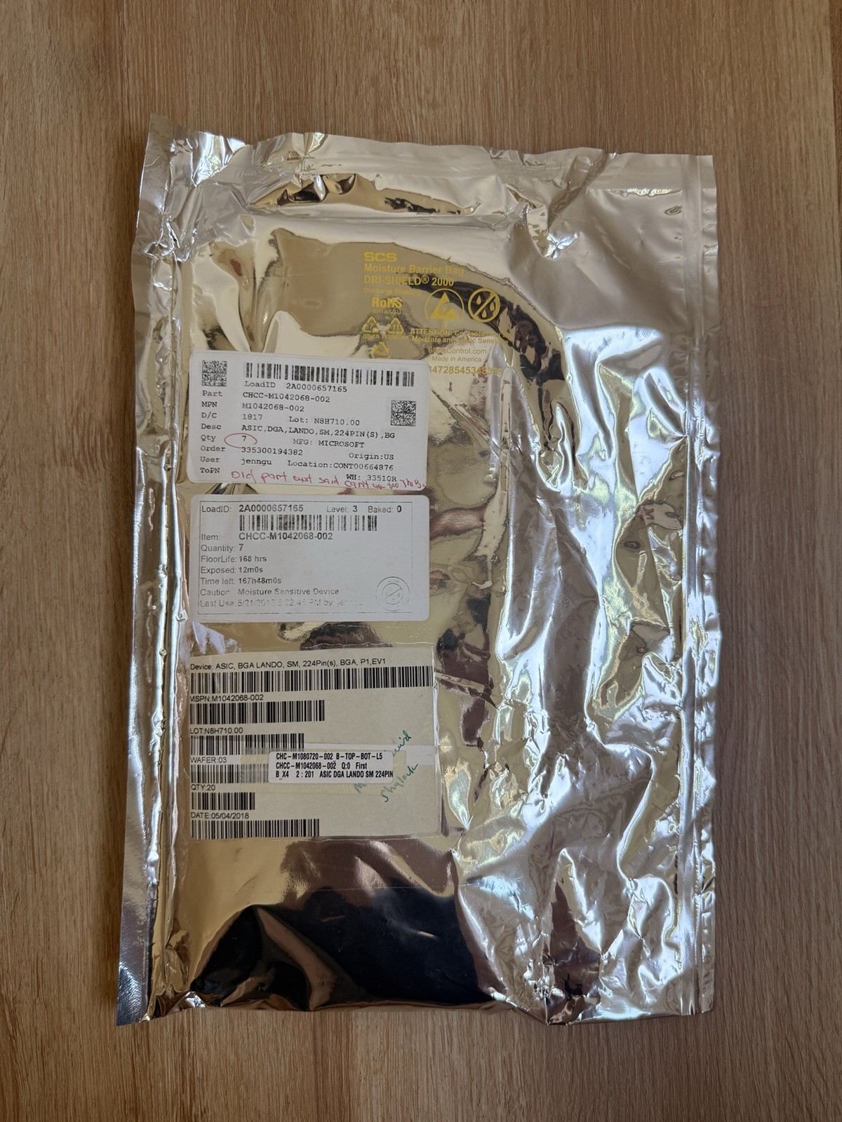 Microsoft Xbox Development Lando ASIC Chip M1042068-002 BGA 224Pin Qty 7 ESD