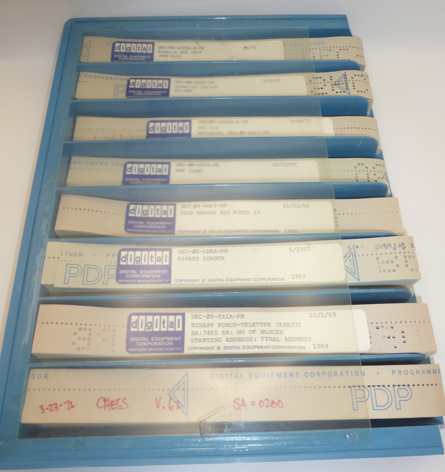 Vintage DEC PDP 8 Original Paper Tape Software Lot PAL III FOCAL Chess 9 Tapes