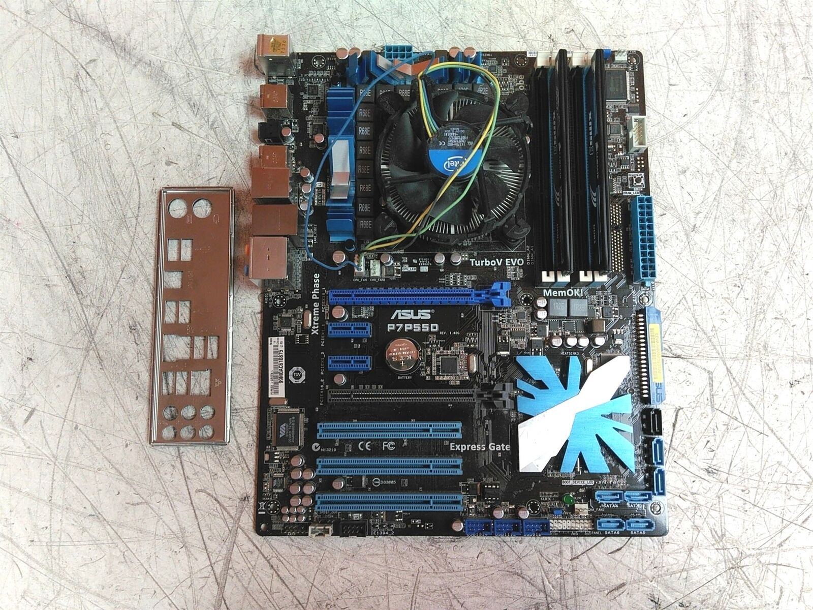 ASUS P7P55D ATX Motherboard Intel i5-750 2.67GHz 4GB 0HD w/ Heatsink & I/O