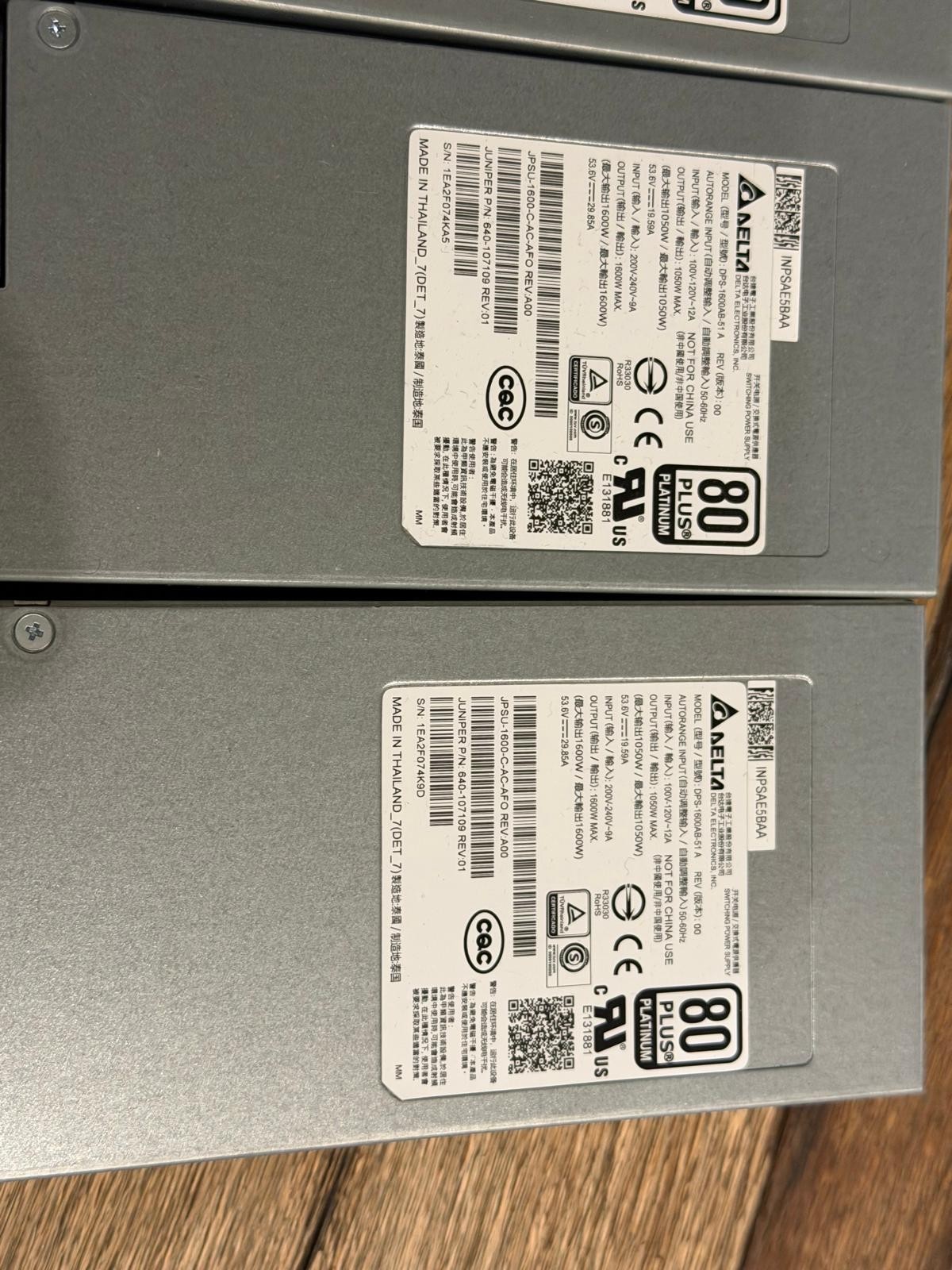 Juniper JPSU-1600-C-AC-AFO for EX400. Juniper JPSU-1600-C-AC-AFO for EX400.