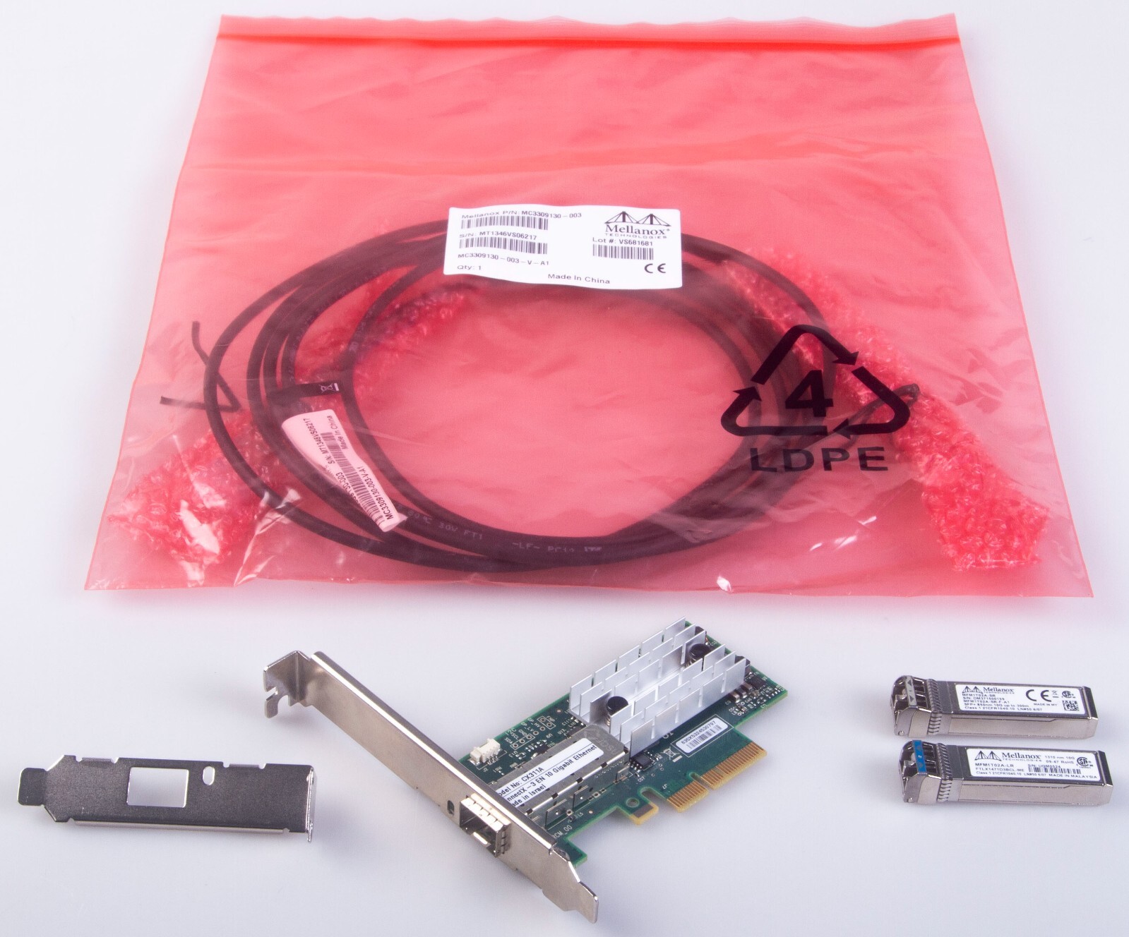 Mellanox MCX311A-XCAT CX311A ConnectX-3 EN 10Gb Ethernet 10GbE SFP+ PCIe NIC Mellanox MCX311A-XCAT CX311A ConnectX-3 EN 10Gb Ethernet 10GbE SFP+ PCIe NIC