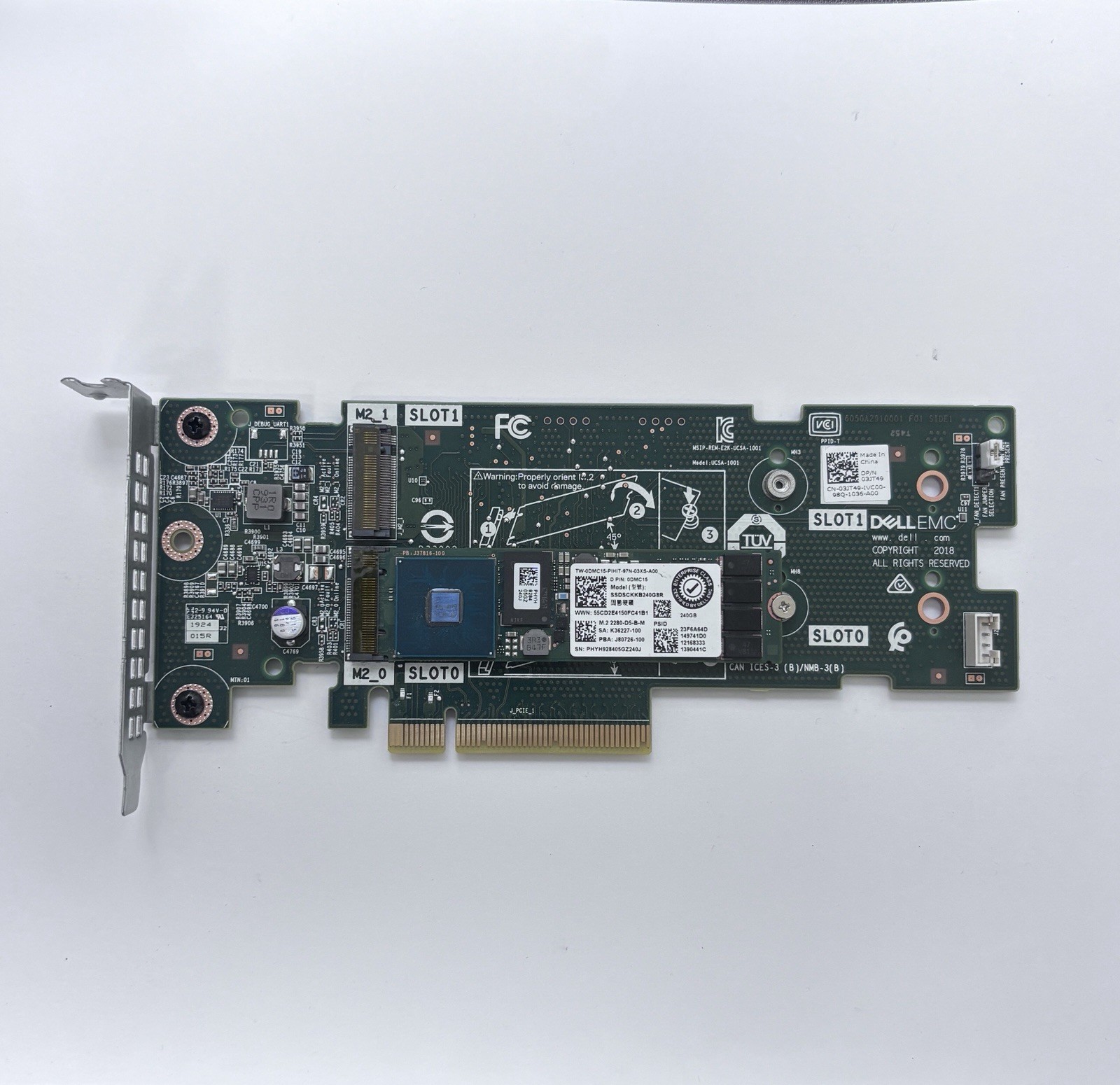 Dell BOSS-S1 03JT49 PCIe M.2 RAID Controller w/ Intel 240GB SATA SSD DMC15 Dell BOSS-S1 03JT49 PCIe M.2 RAID Controller w/ Intel 240GB SATA SSD DMC15