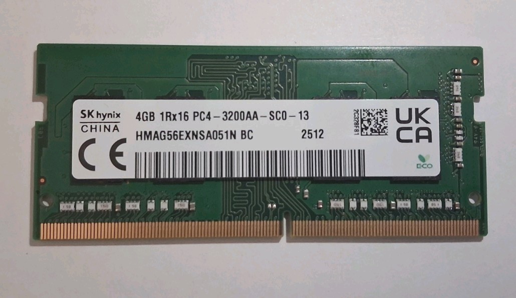 SK Hynix 4GB RAM 1Rx16 PC4-3200AA-SC0-13 SK Hynix 4GB RAM 1Rx16 PC4-3200AA-SC0-13
