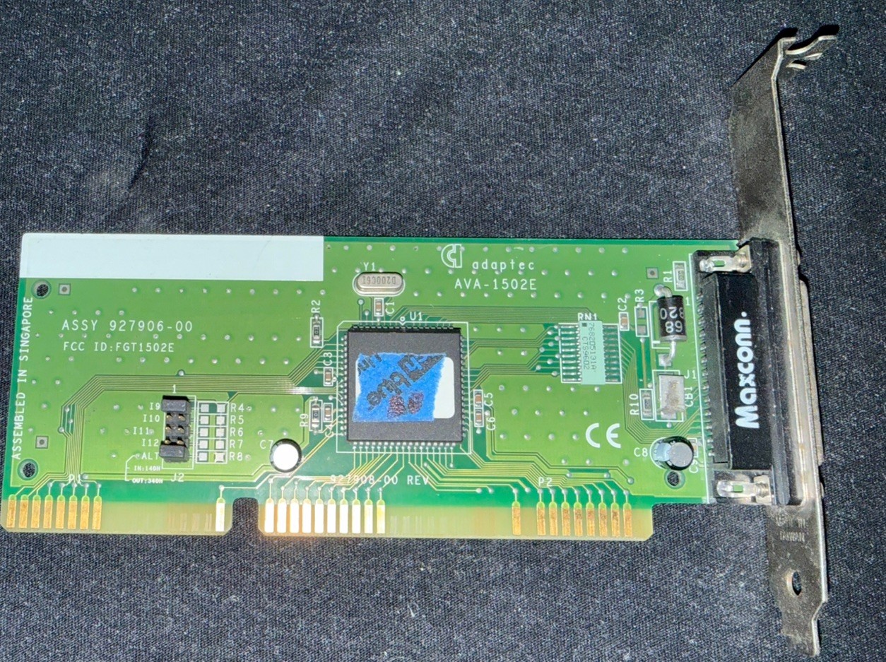 Maxconn Adaptec AVA-1502E 16-bit ISA 25-pin SCSI Controller Card 927906-00 Maxconn Adaptec AVA-1502E 16-bit ISA 25-pin SCSI Controller Card 927906-00