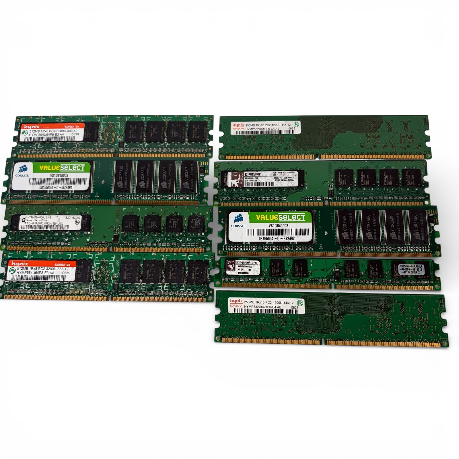 Vintage Lot of Desktop RAM 256MB, 512MB & 1GB Corsair, Hynix, Kingston 9 Modules Vintage Lot of Desktop RAM 256MB, 512MB & 1GB Corsair, Hynix, Kingston 9 Modules