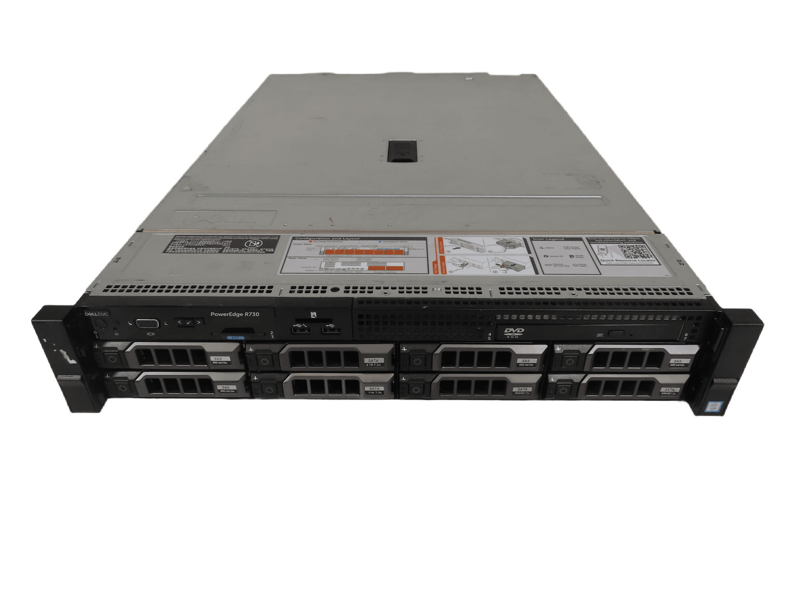 Dell Poweredge R730 8LFF 2x E5-2698 v3 2.3ghz 64gb H730 8x 3.5 Trays 2x 750w