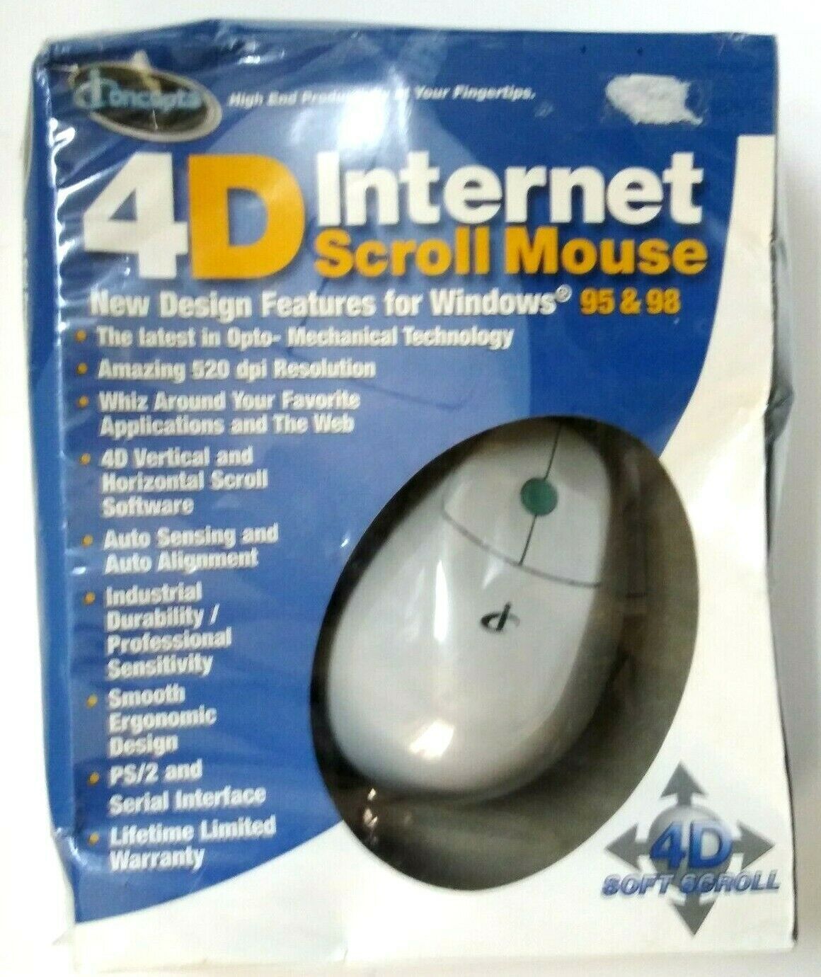 VINTAGE ICONCEPTS 4D INTERNET SCROLL COMPUTER MOUSE NEW IN ORIGINAL BOX