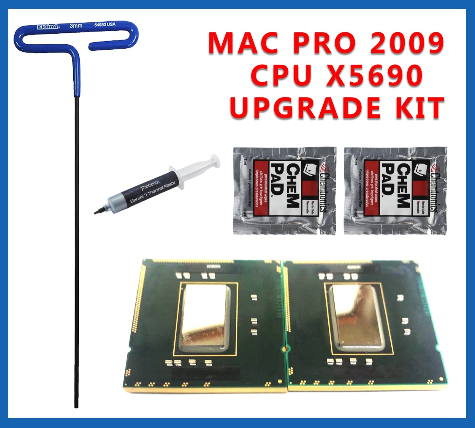 Pair Delidded Intel Xeon 3.46GHz X5690 IHS Removed 2009 4,1 Mac Pro Upgrade Kit Pair Delidded Intel Xeon 3.46GHz X5690 IHS Removed 2009 4,1 Mac Pro Upgrade Kit