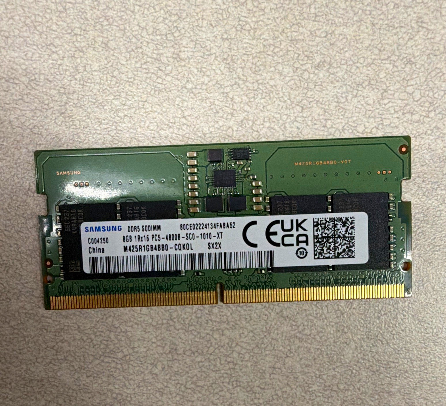 Samsung 8GB DDR5 SO-DIMM PC5-4800B 262-Pin Non-ECC RAM M425R1GB4BB0-CQK0L