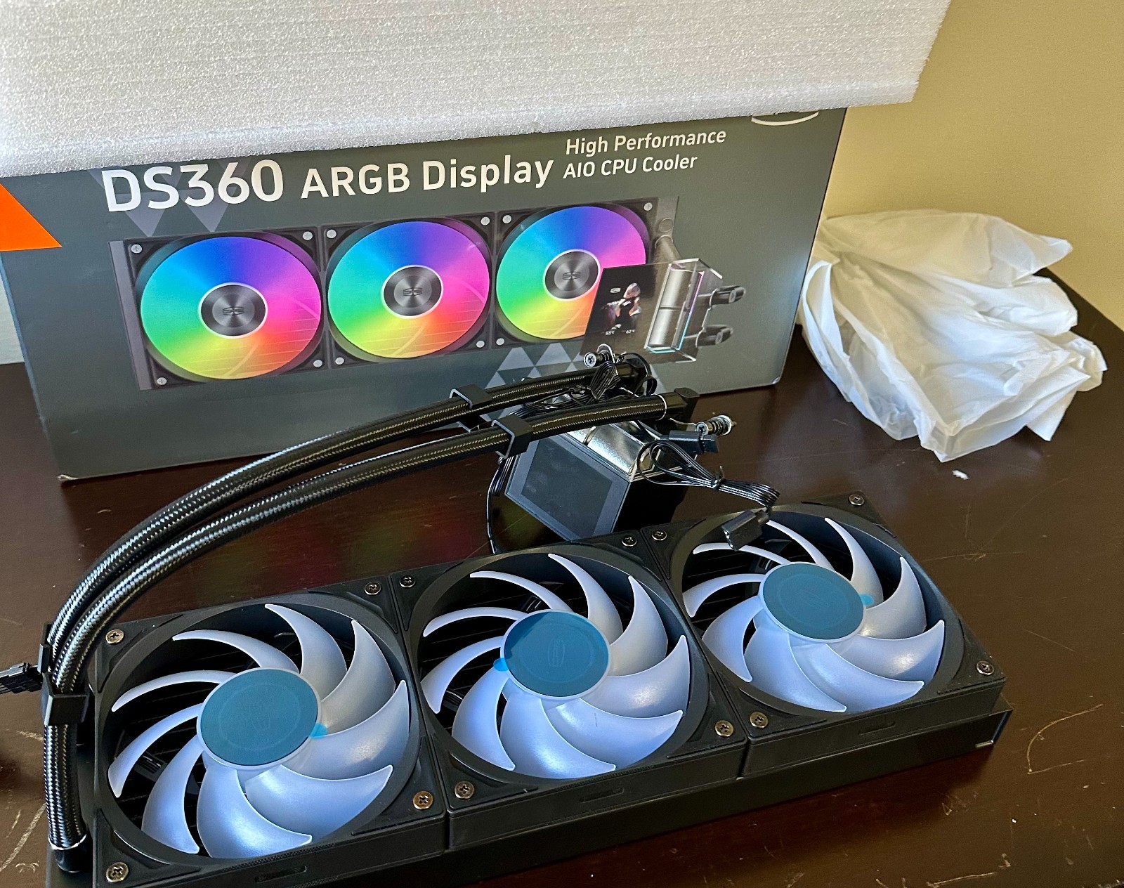 PCCOOLER CPS DS360 ARGB Display 360mm AIO Liquid CPU Cooler LCD Open Box PCCOOLER CPS DS360 ARGB Display 360mm AIO Liquid CPU Cooler LCD Open Box