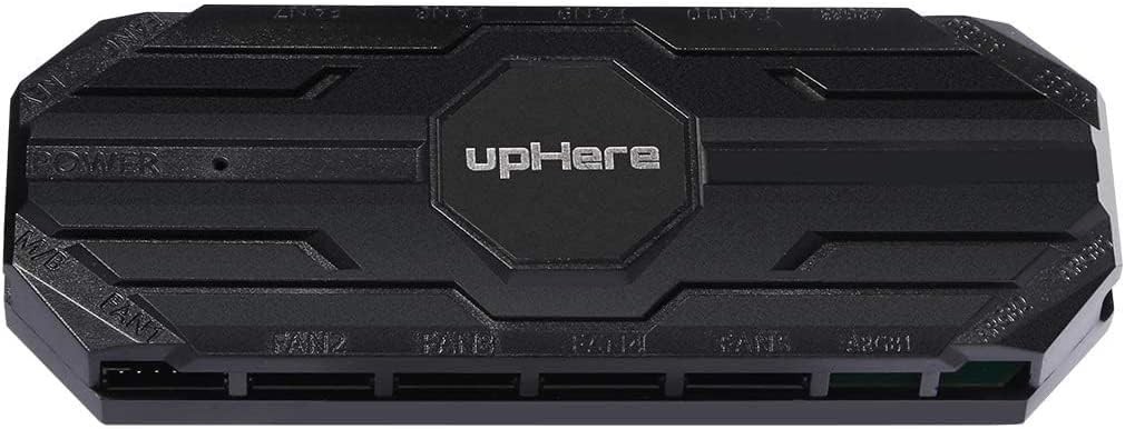 upHere 10-Port 6PIN SATA RGB Hub with 21-Key Remote Control/Splitter for.