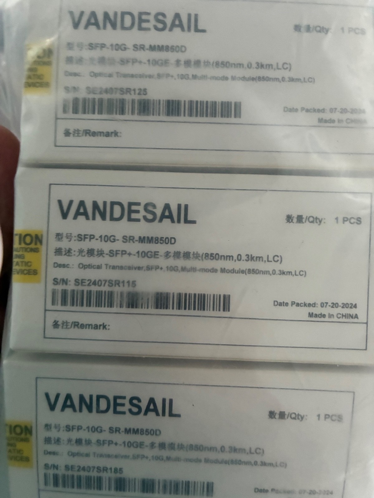 VANDESAIL SFP-10G-SR-MM850D Optical Transceiver Module 850nm 0.3km LC - New VANDESAIL SFP-10G-SR-MM850D Optical Transceiver Module 850nm 0.3km LC - New
