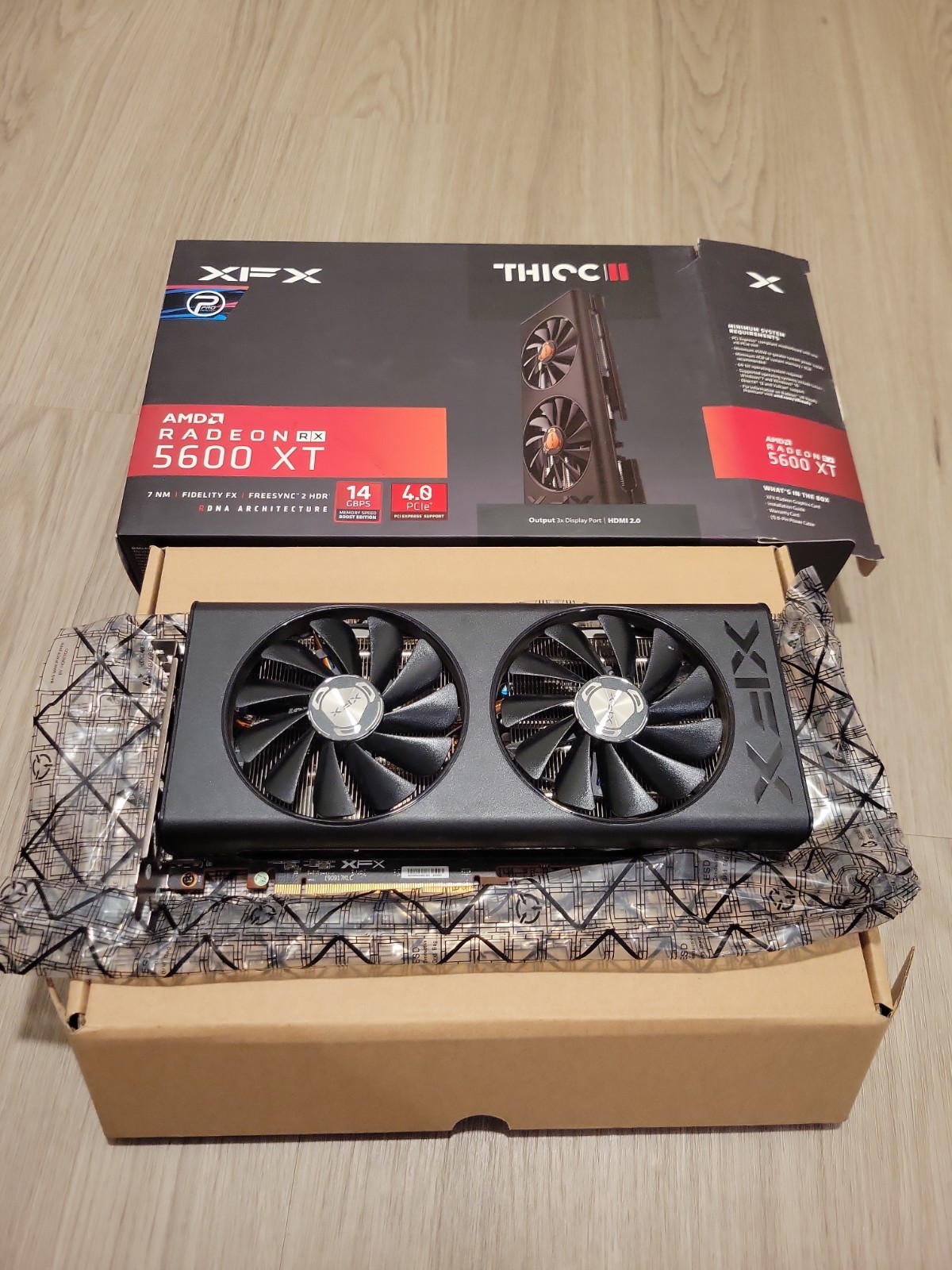 XFX Radeon RX 5600 XT THICC II 6GB GDDR6 Graphics Card RX-56XT6 AFTERMARKET FAN.
