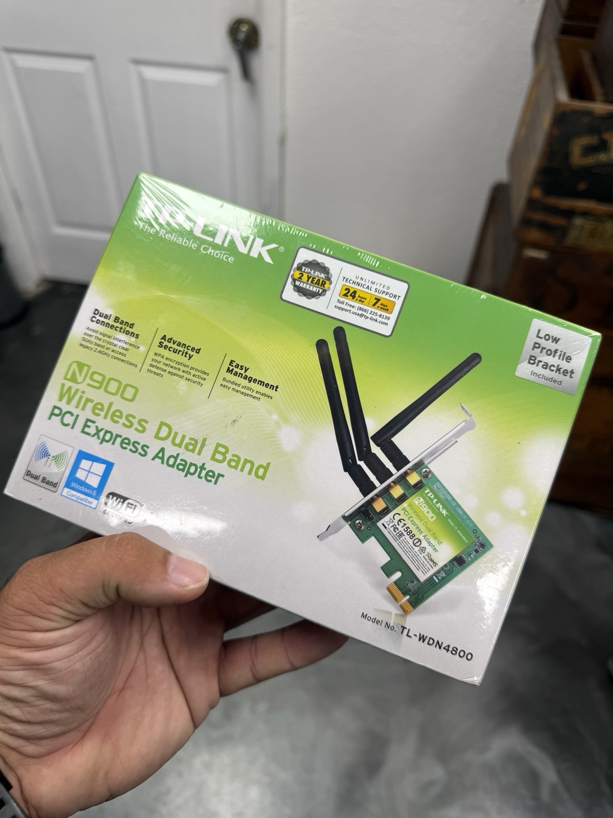 TP-Link TL-WDN4800 N900 Dual Band Wireless PCIe Adapter + 3 Antennas TP-Link TL-WDN4800 N900 Dual Band Wireless PCIe Adapter + 3 Antennas