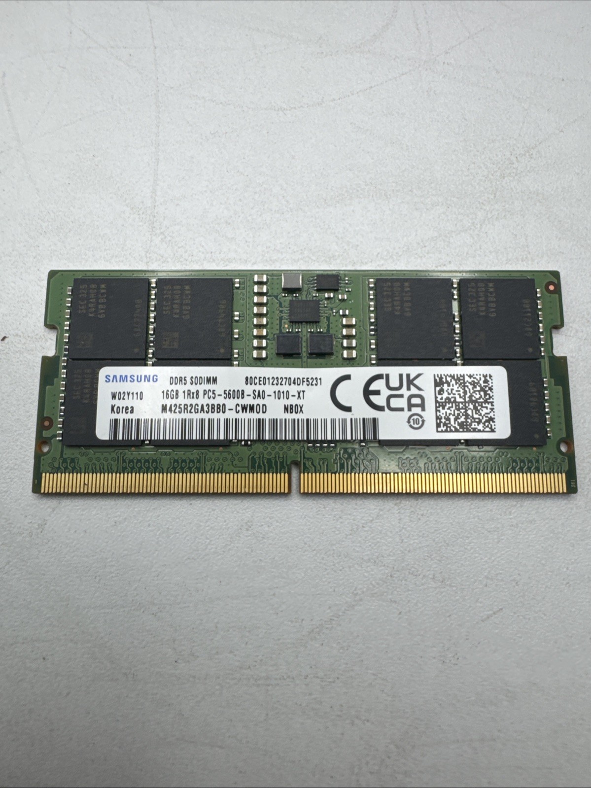 Samsung 16GB DDR5 SODIMM 1Rx8 PC5-5600B-SA0-1010-XT Samsung 16GB DDR5 SODIMM 1Rx8 PC5-5600B-SA0-1010-XT